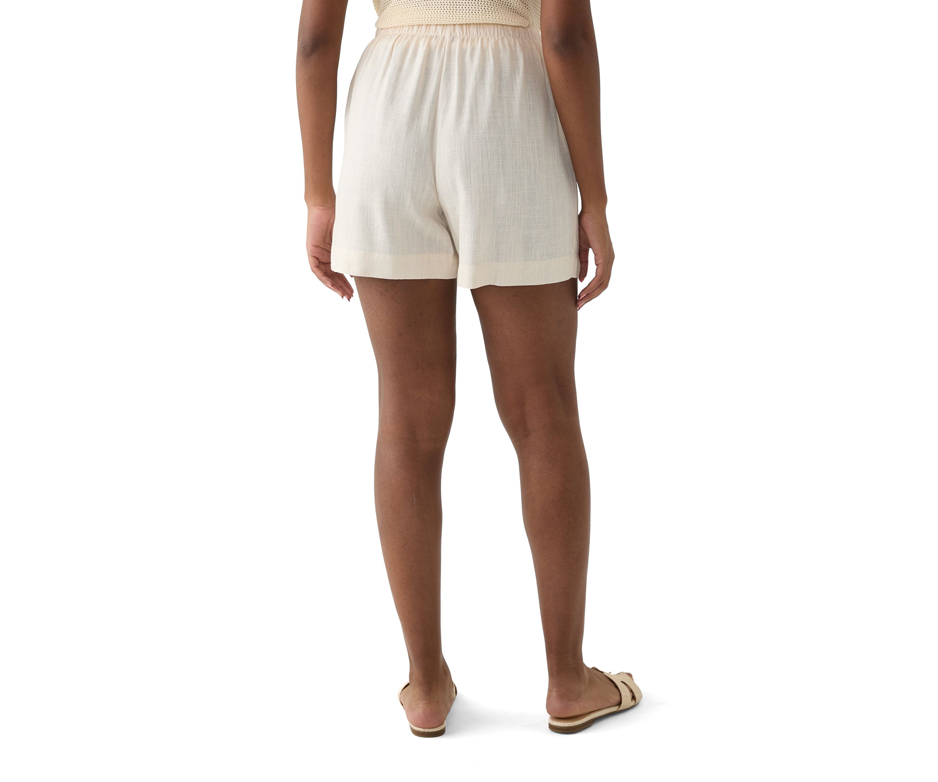 Womens Tie Waist Linen Shorts