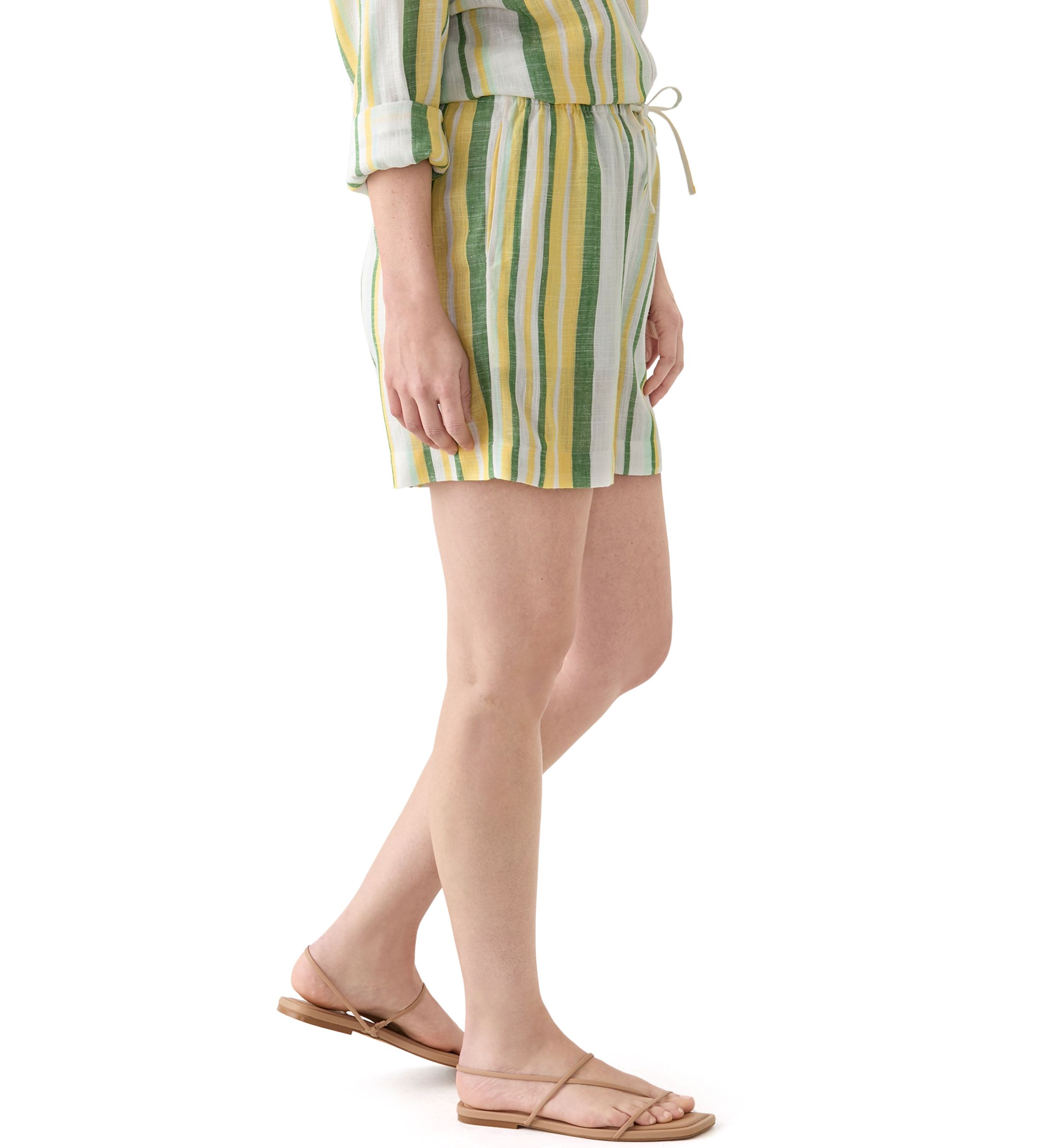 Womens Tie Waist Linen Shorts