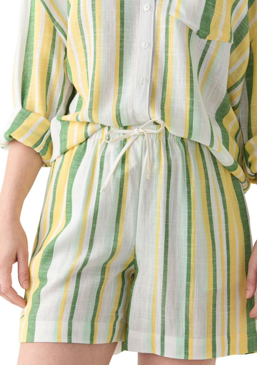 Womens Tie Waist Linen Shorts