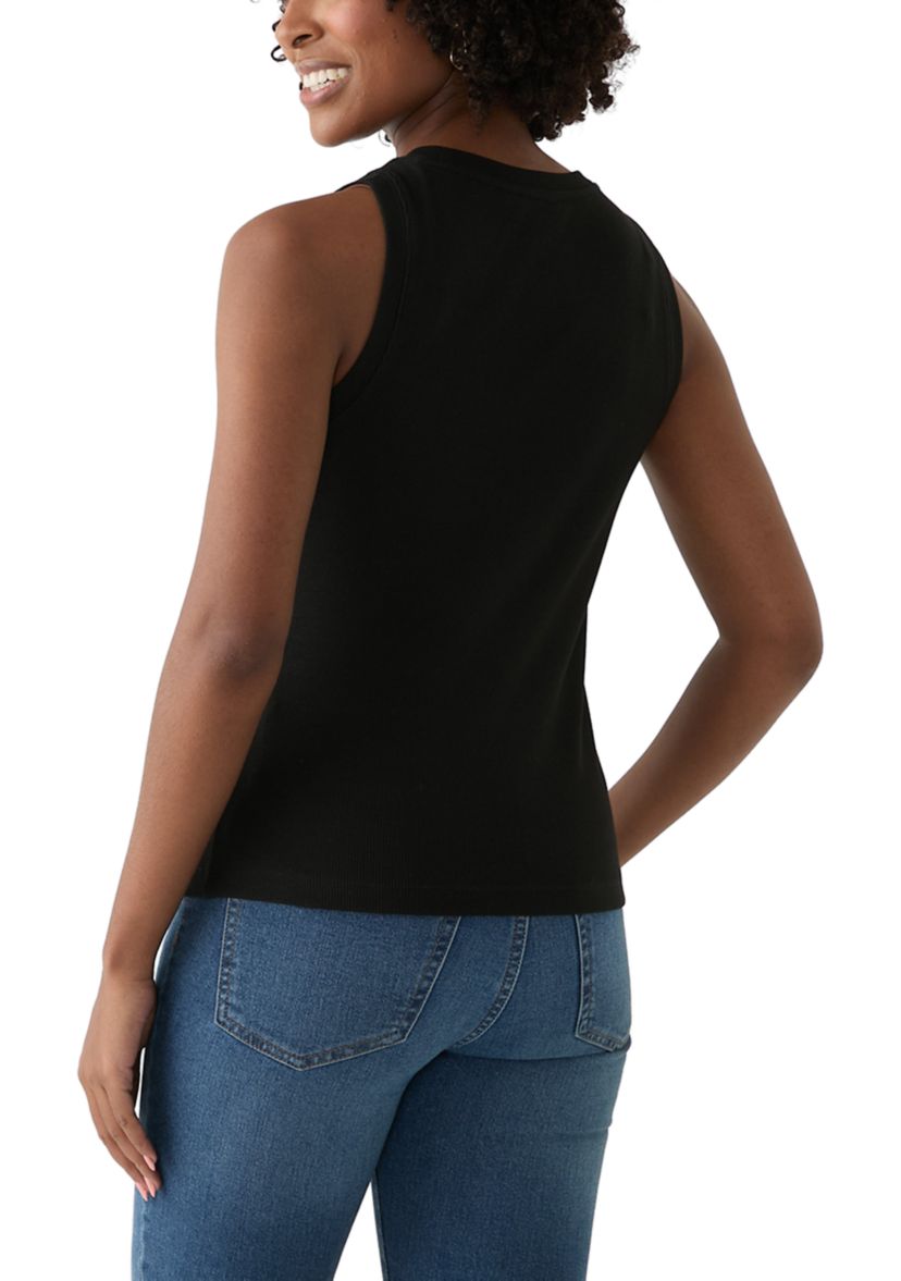 Womens Solid Sweater Knit Top