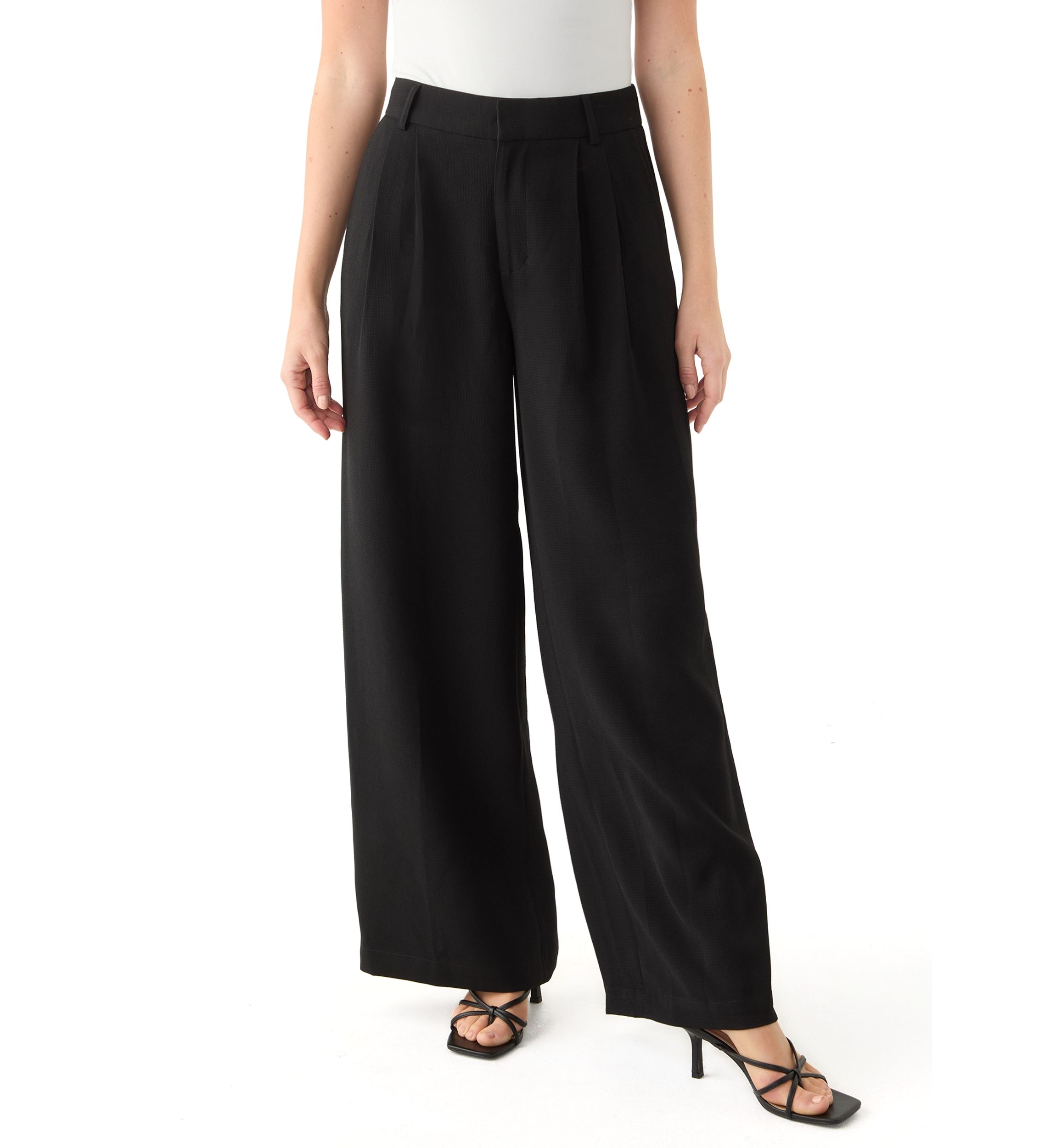 Womens Relaxed Pleat Front Trouser Pants