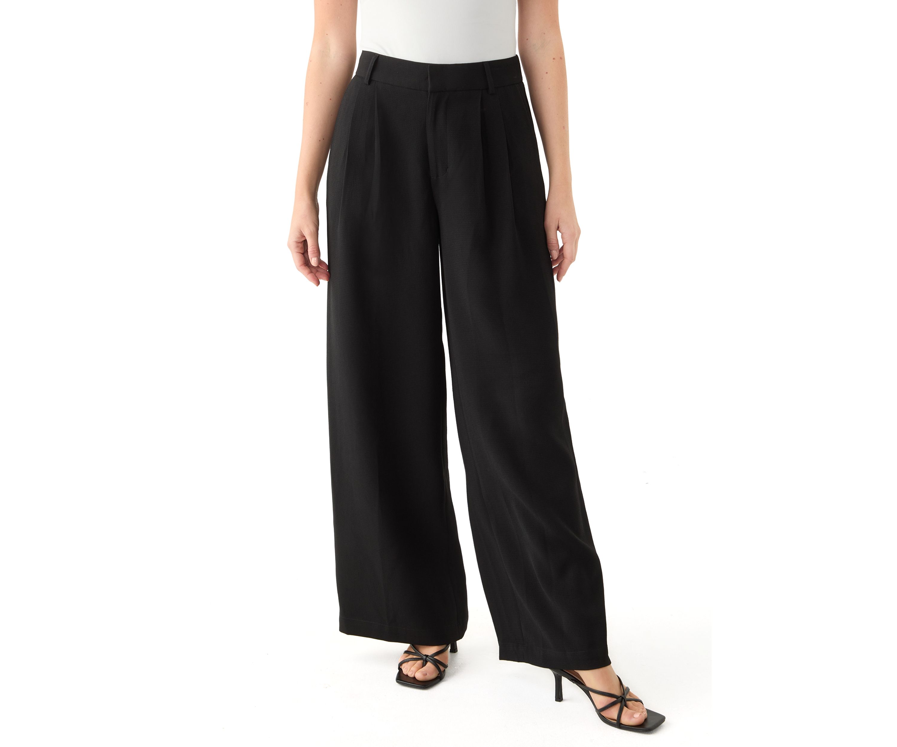 Womens Relaxed Pleat Front Trouser Pants
