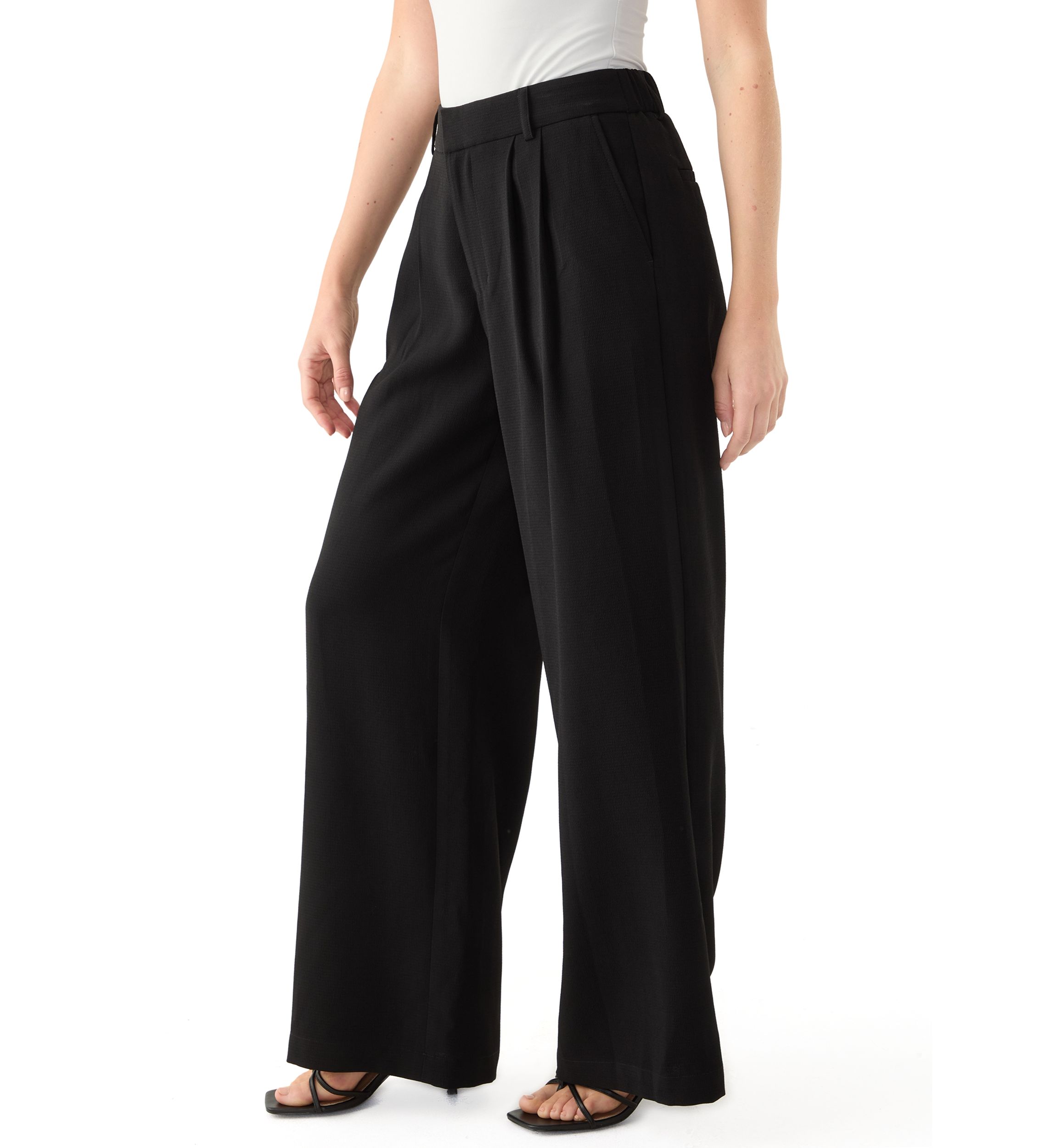 Womens Relaxed Pleat Front Trouser Pants