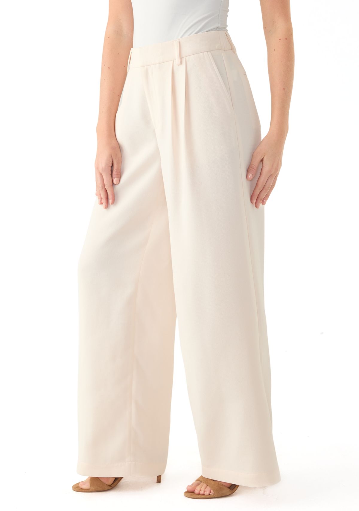 Womens Relaxed Pleat Front Trouser Pants