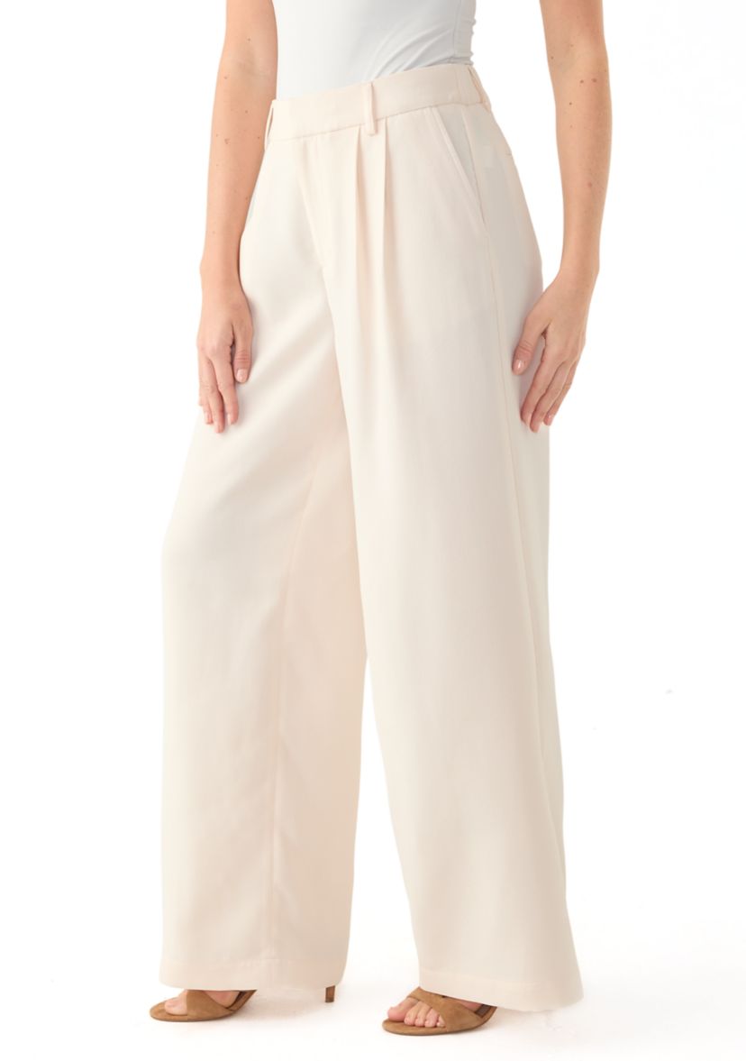 Womens Relaxed Pleat Front Trouser Pants