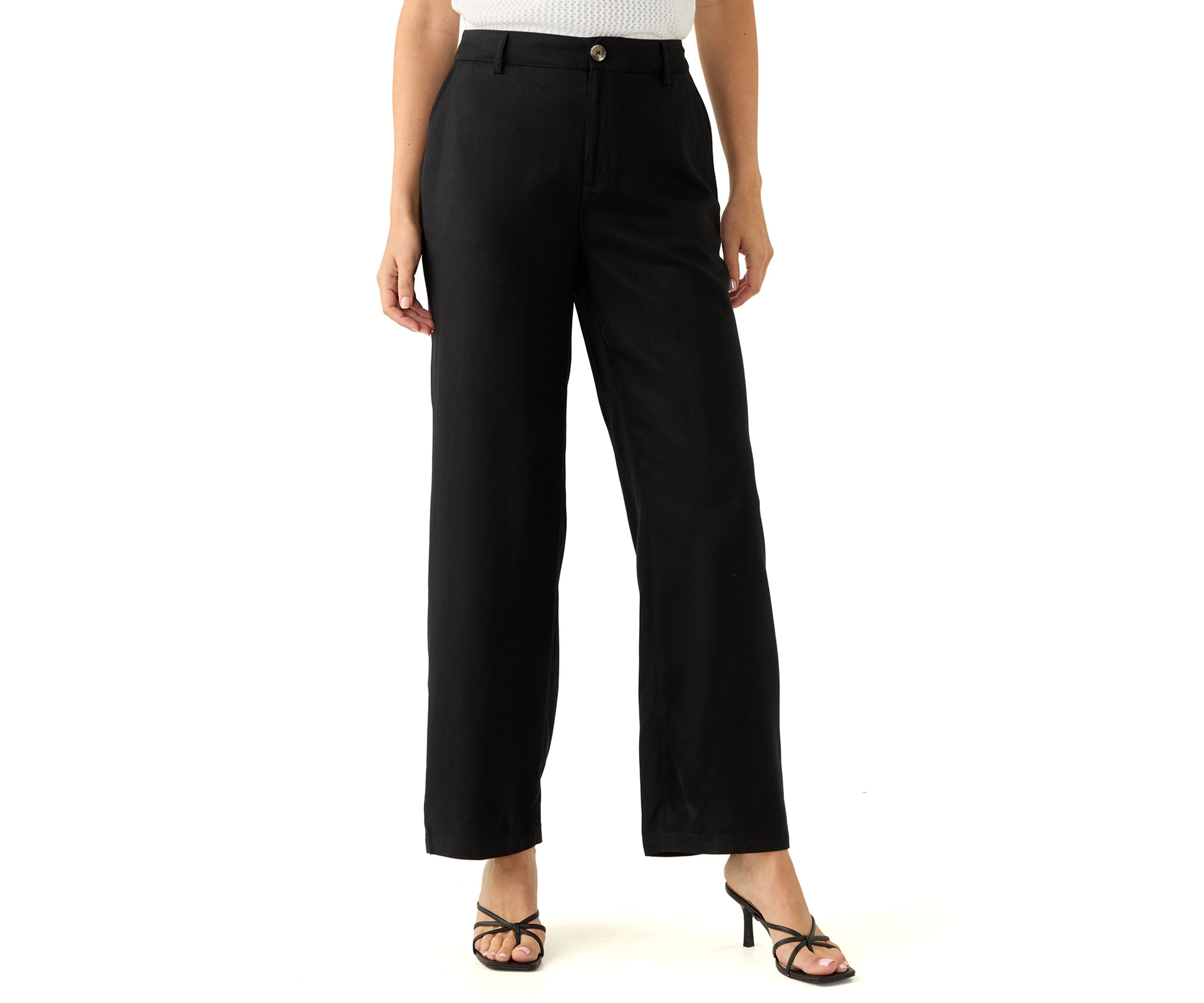 Womens Button Front Trouser Pants