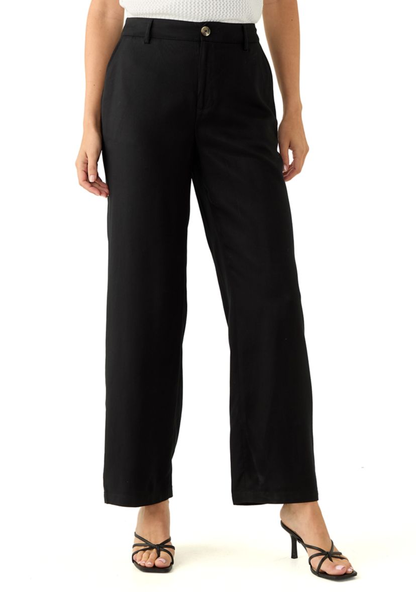 Womens Button Front Trouser Pants