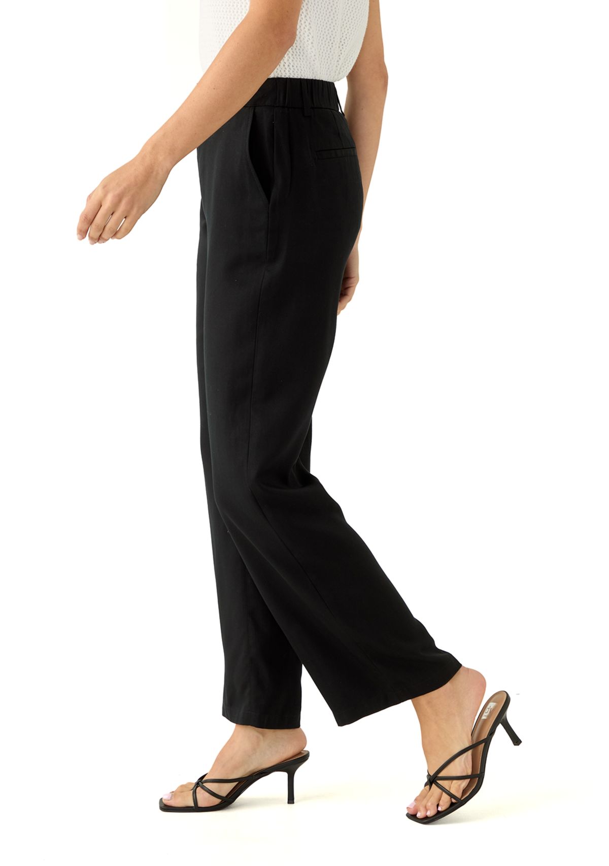 Womens Button Front Trouser Pants