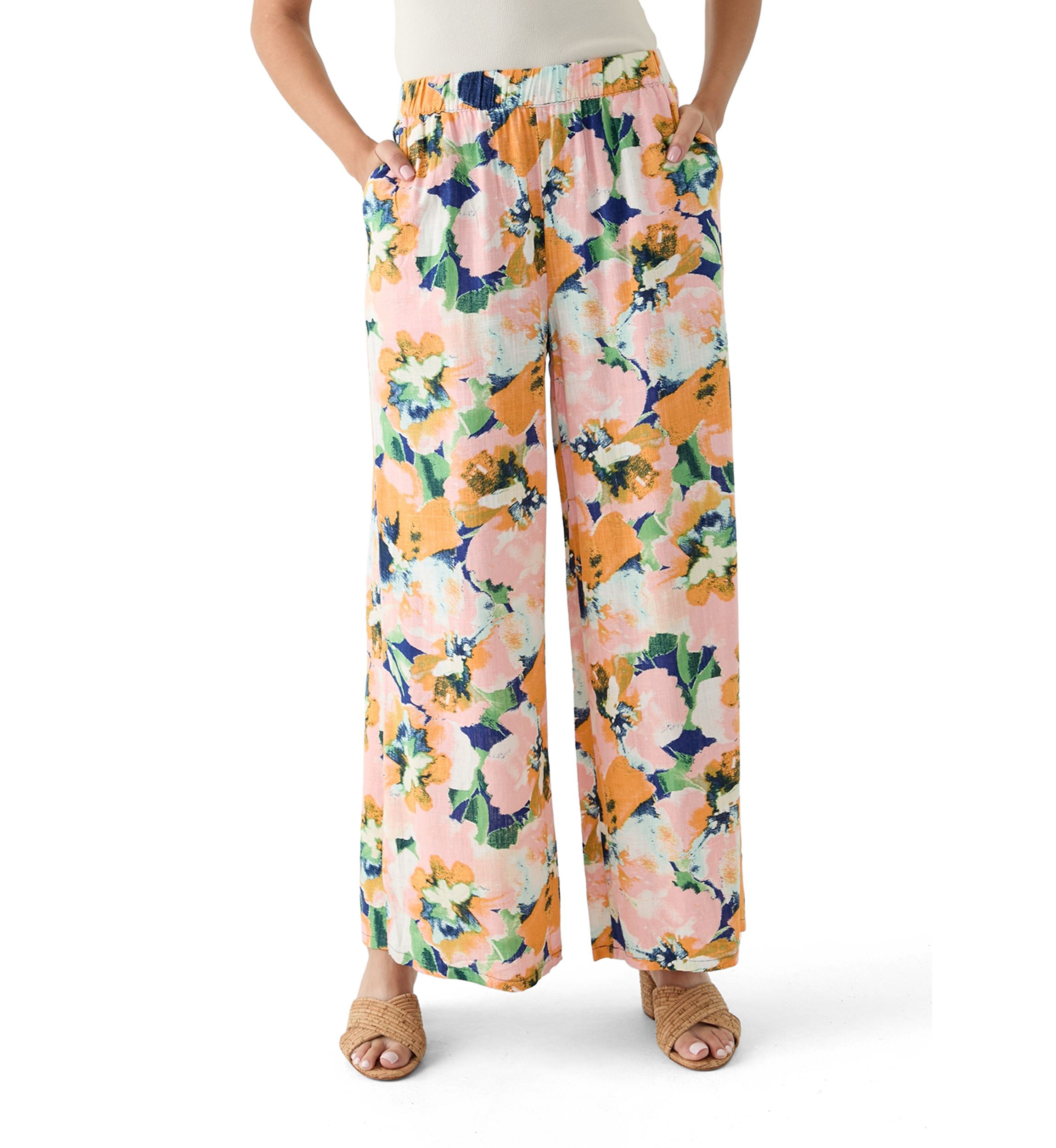 Womens Pull On Printed Palazzo Pants