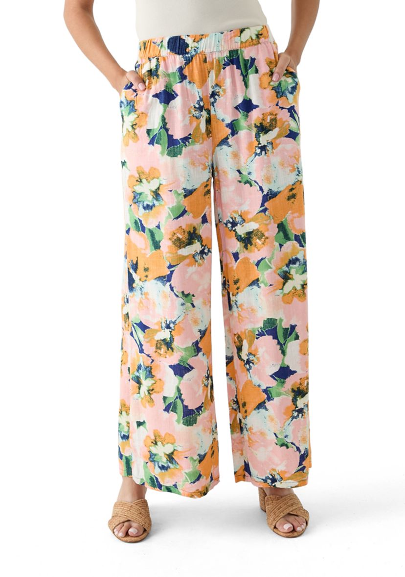 Womens Pull On Printed Palazzo Pants