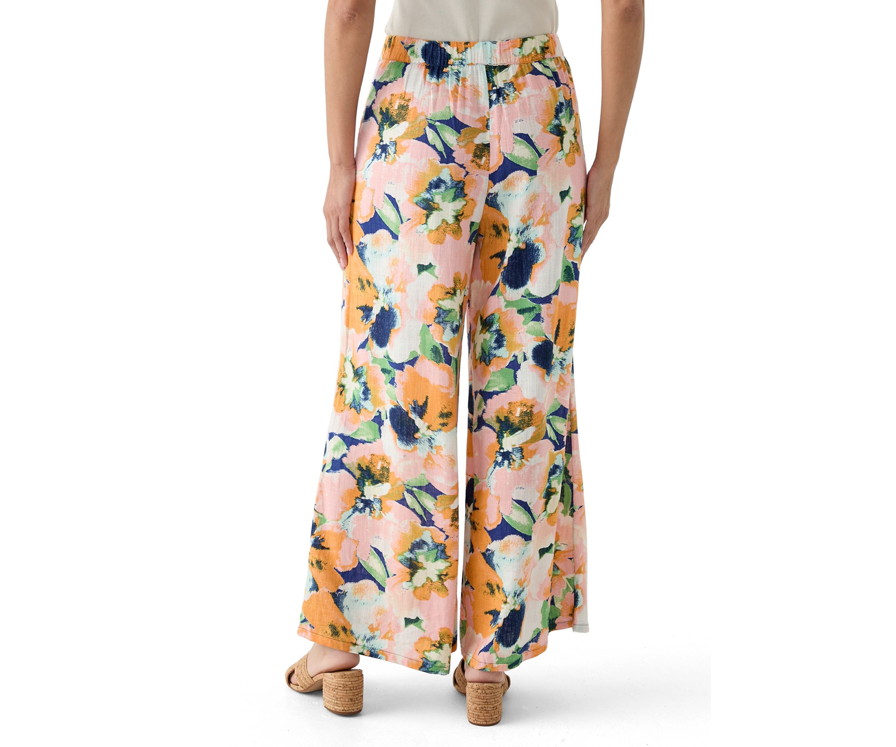 Womens Pull On Printed Palazzo Pants