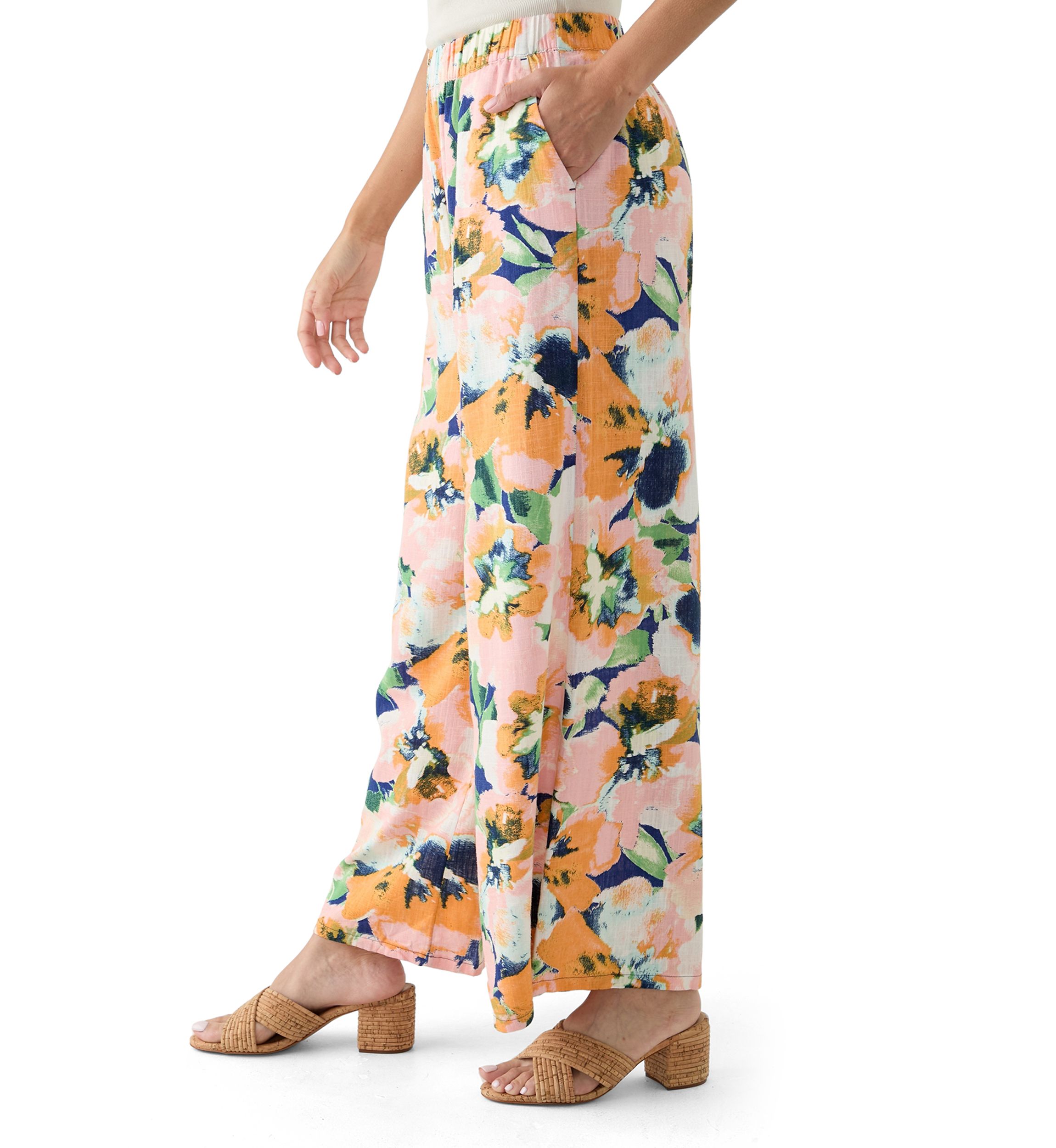Womens Pull On Printed Palazzo Pants