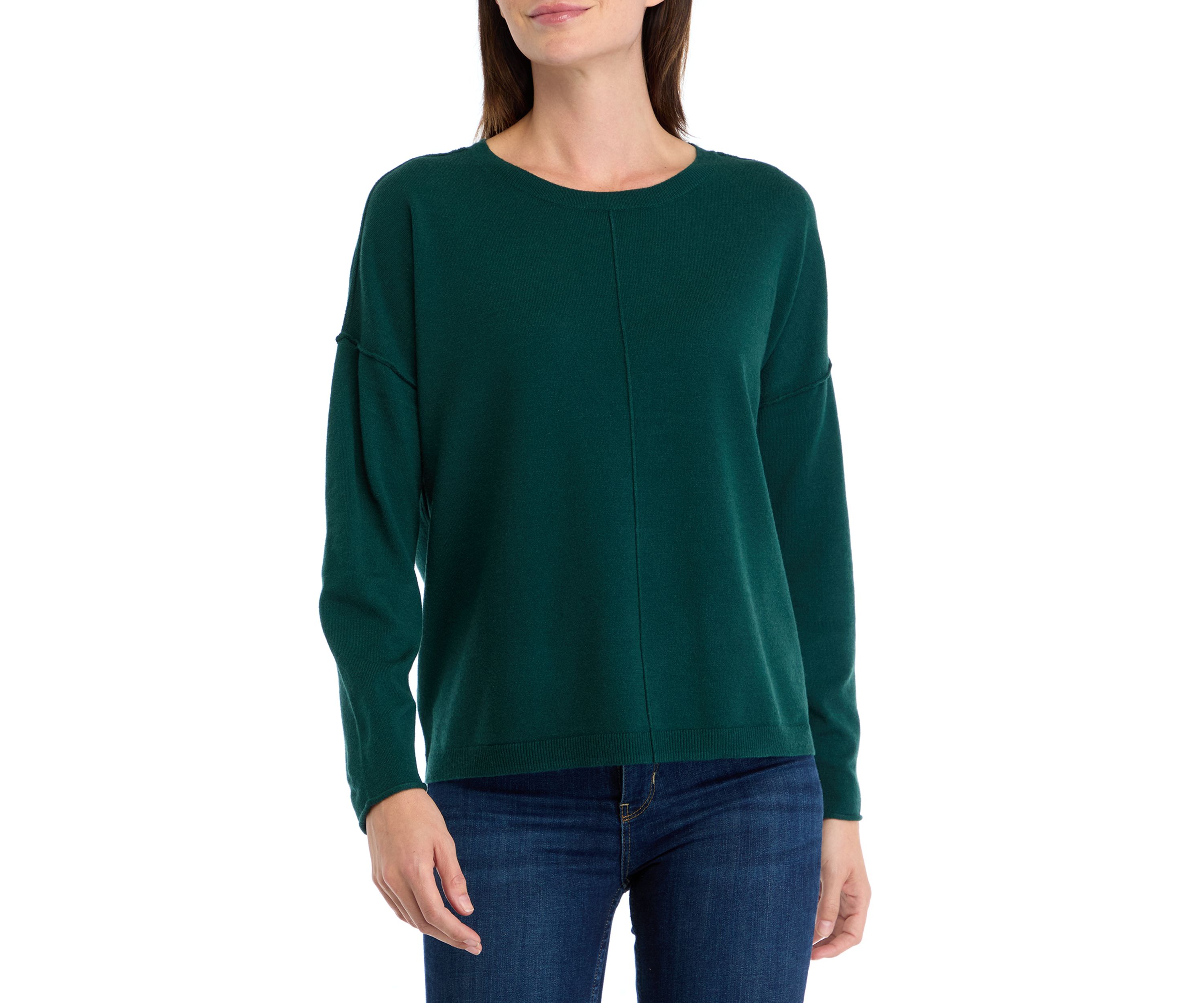 Petite Seamed Front Pullover Sweater