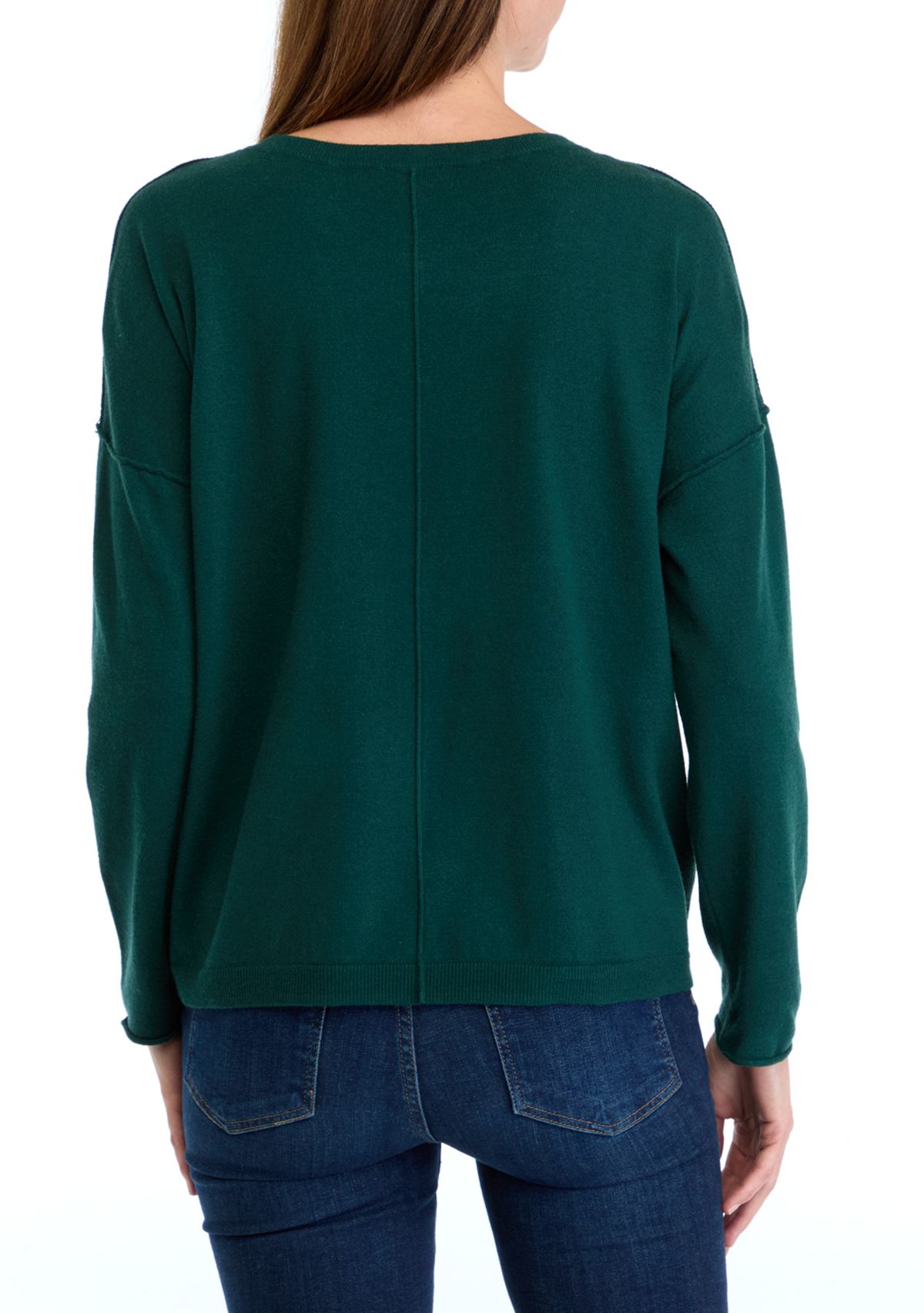 Petite Seamed Front Pullover Sweater
