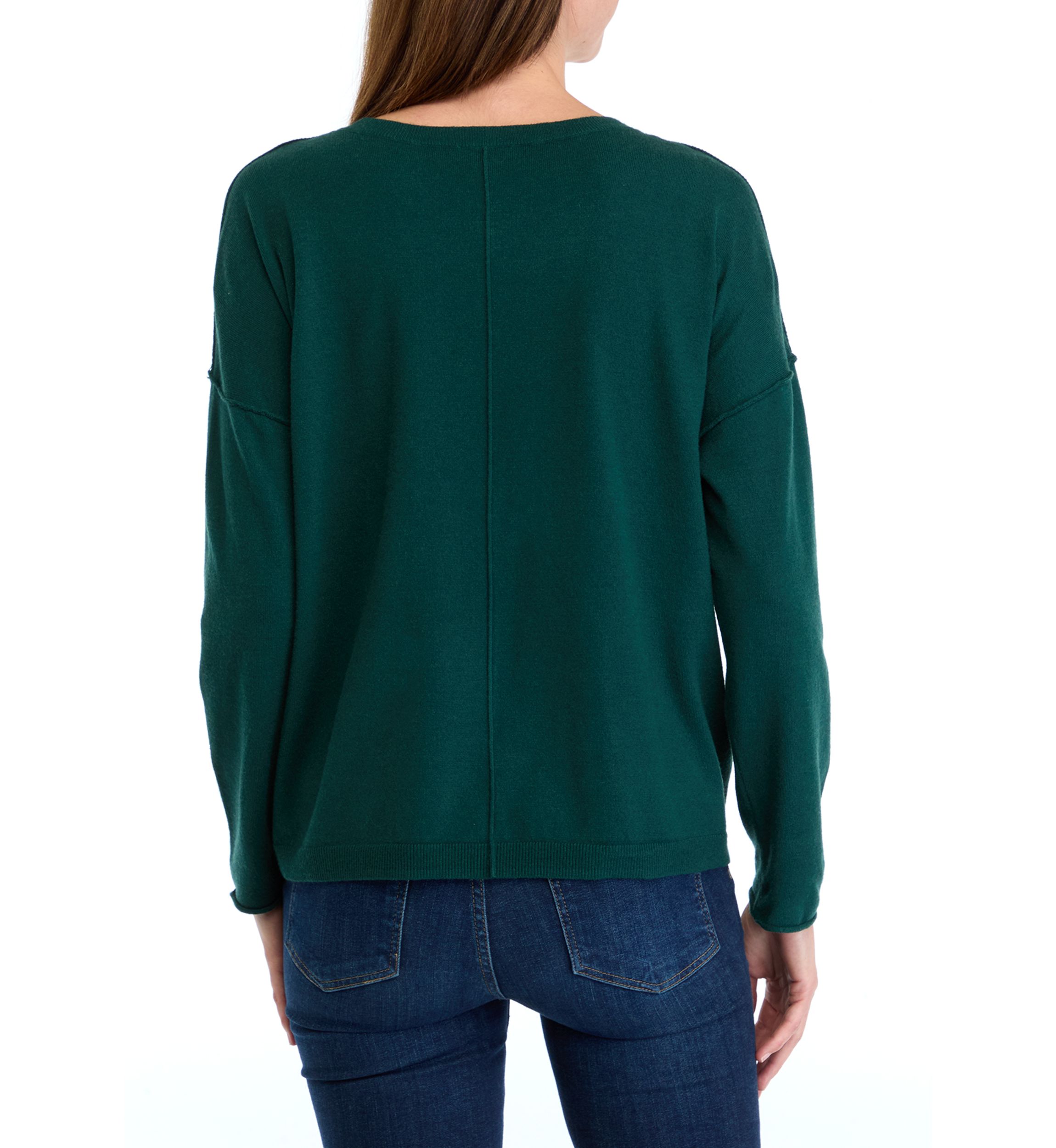 Petite Seamed Front Pullover Sweater