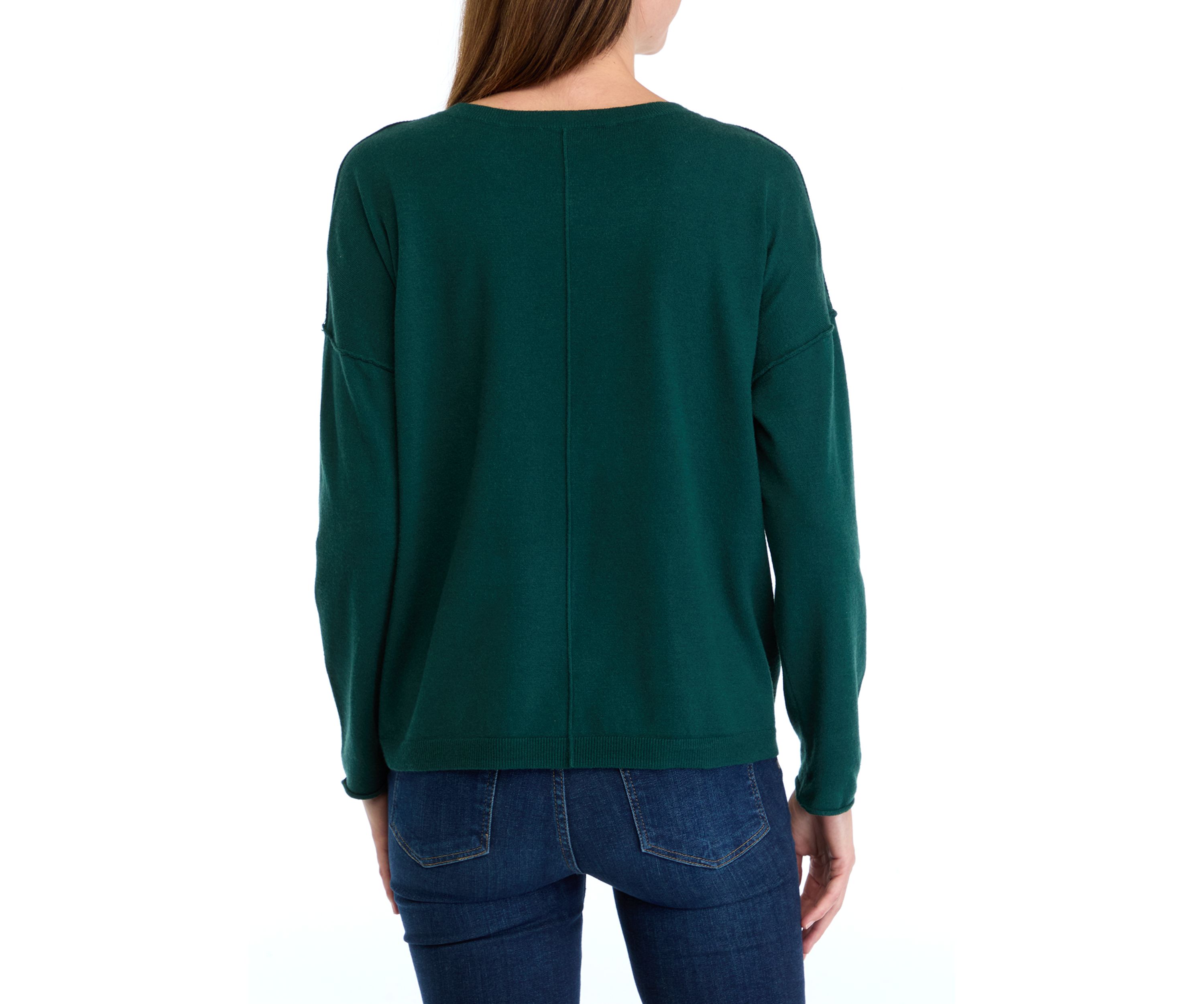 Petite Seamed Front Pullover Sweater