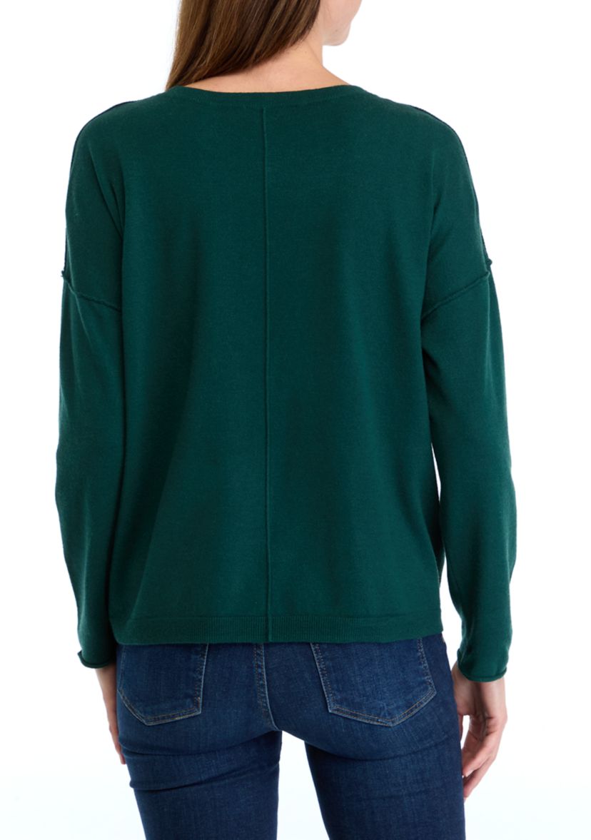 Petite Seamed Front Pullover Sweater