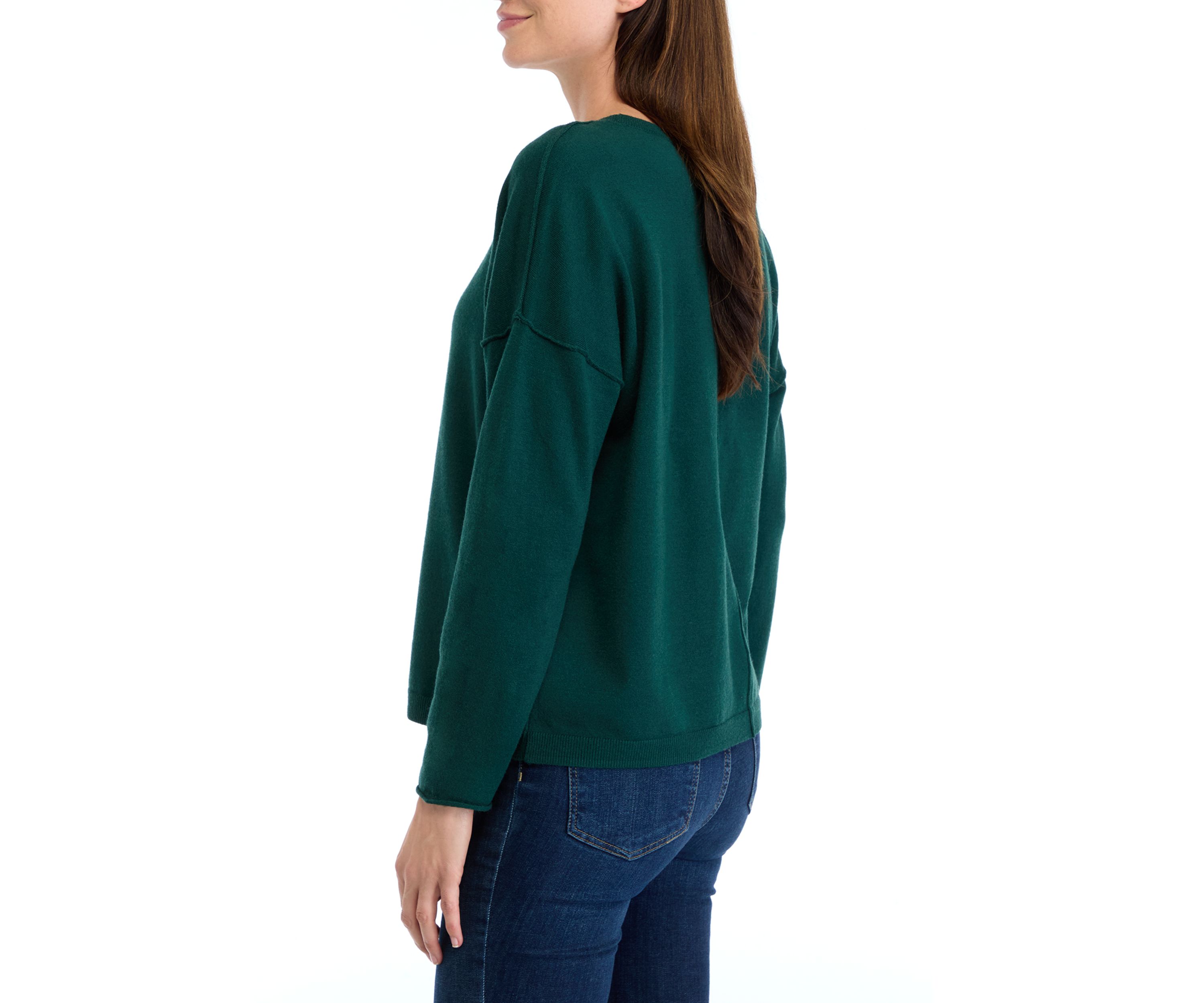 Petite Seamed Front Pullover Sweater