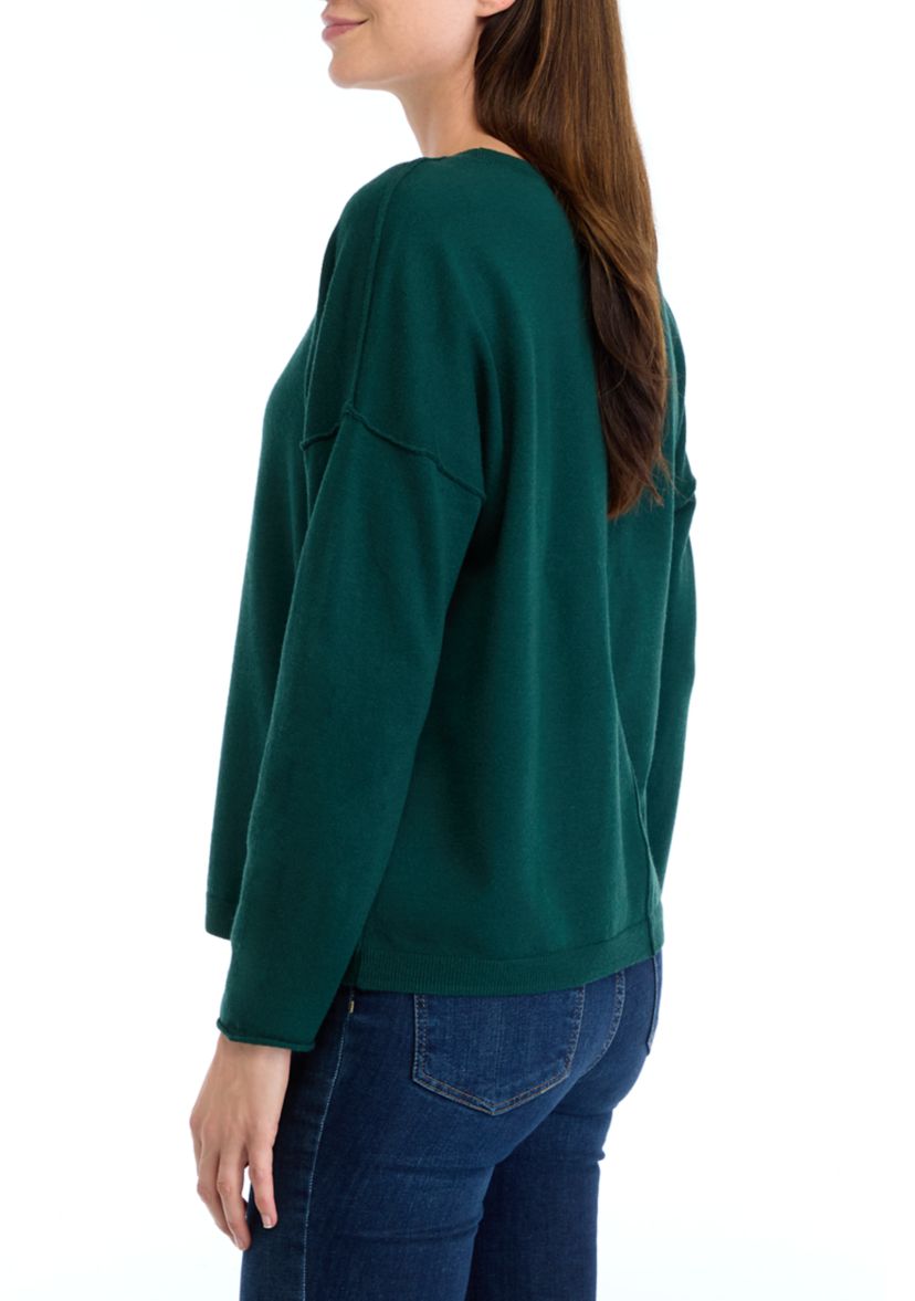 Petite Seamed Front Pullover Sweater