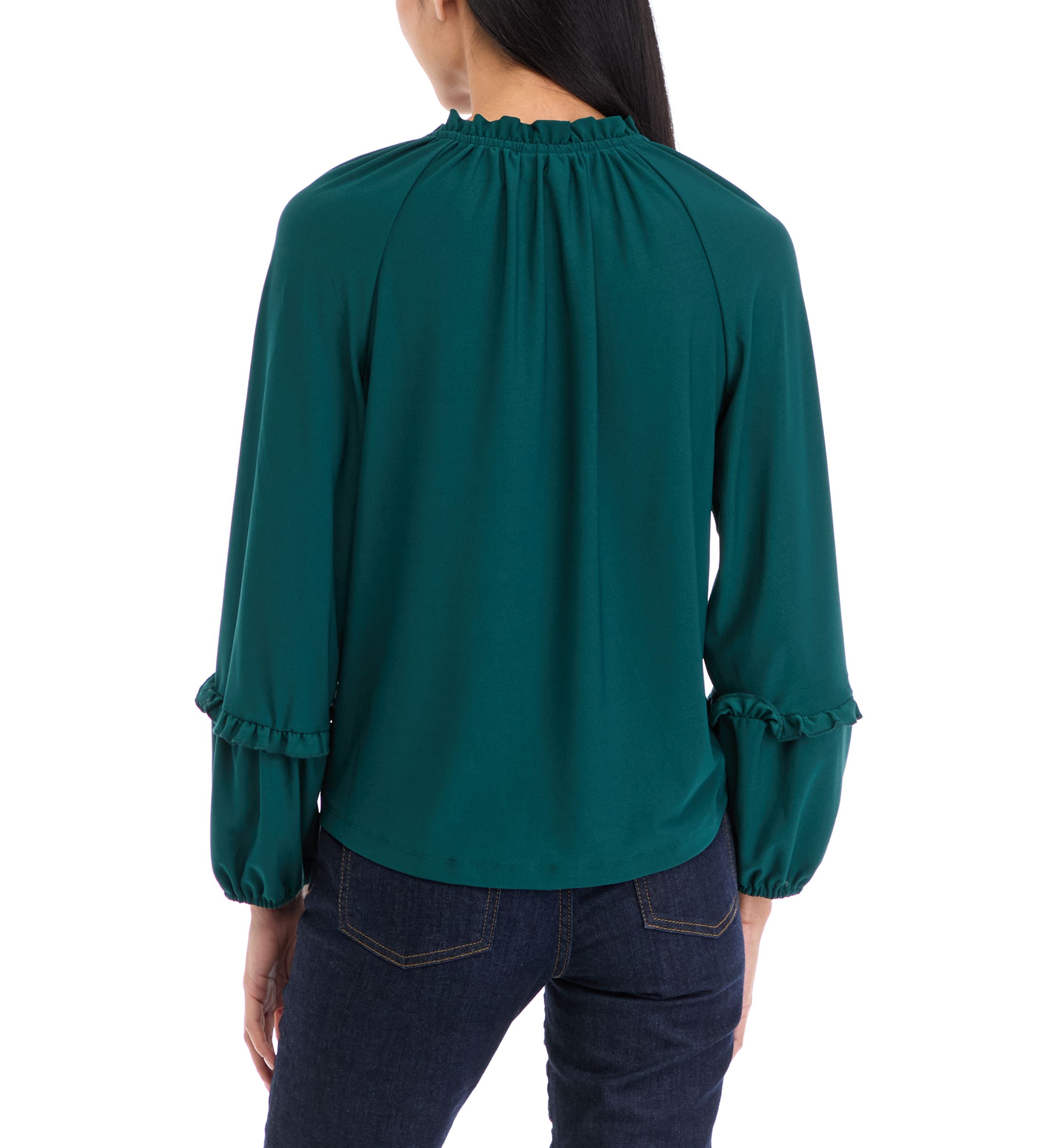 Petite Split Neck Blouse