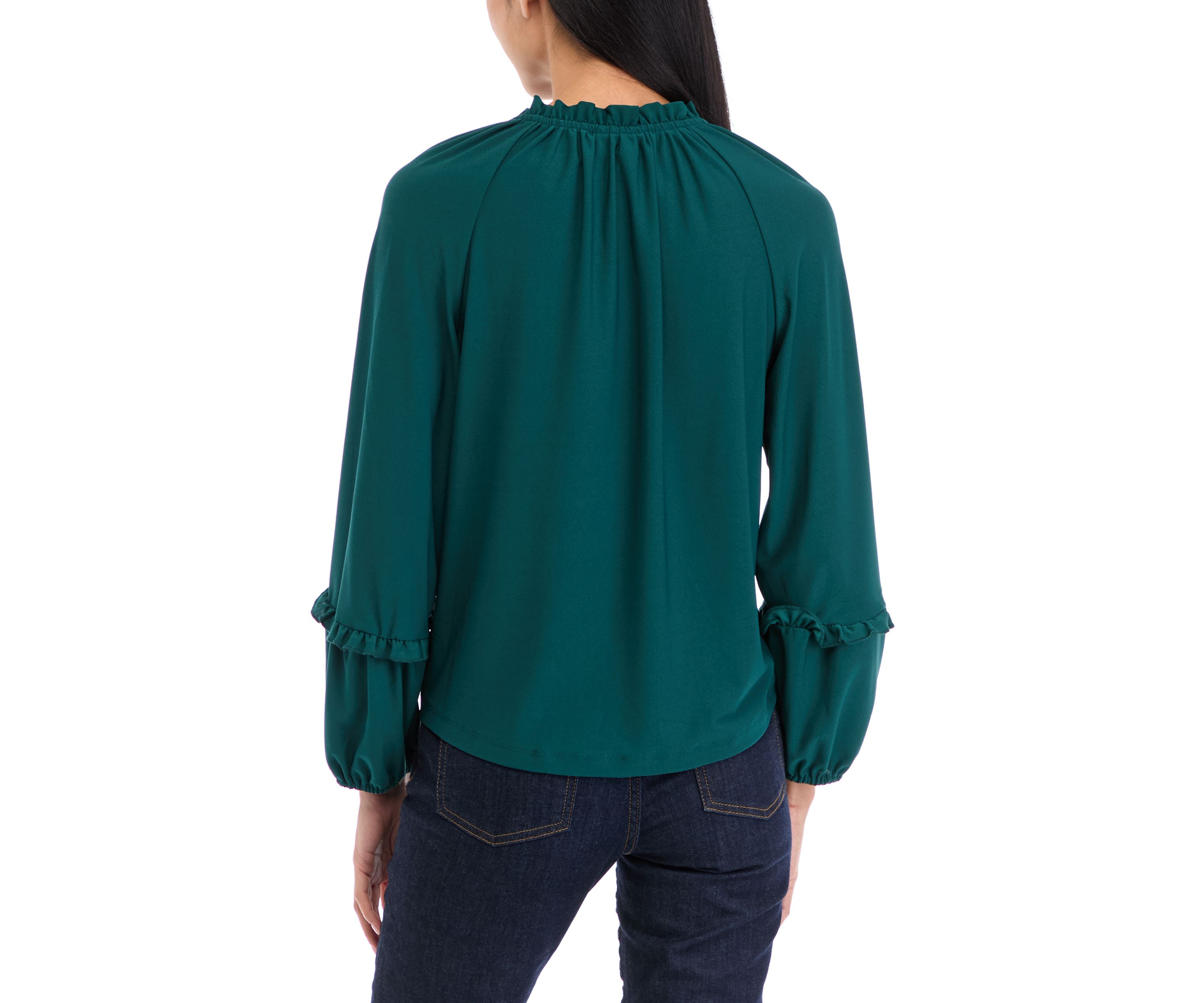 Petite Split Neck Blouse