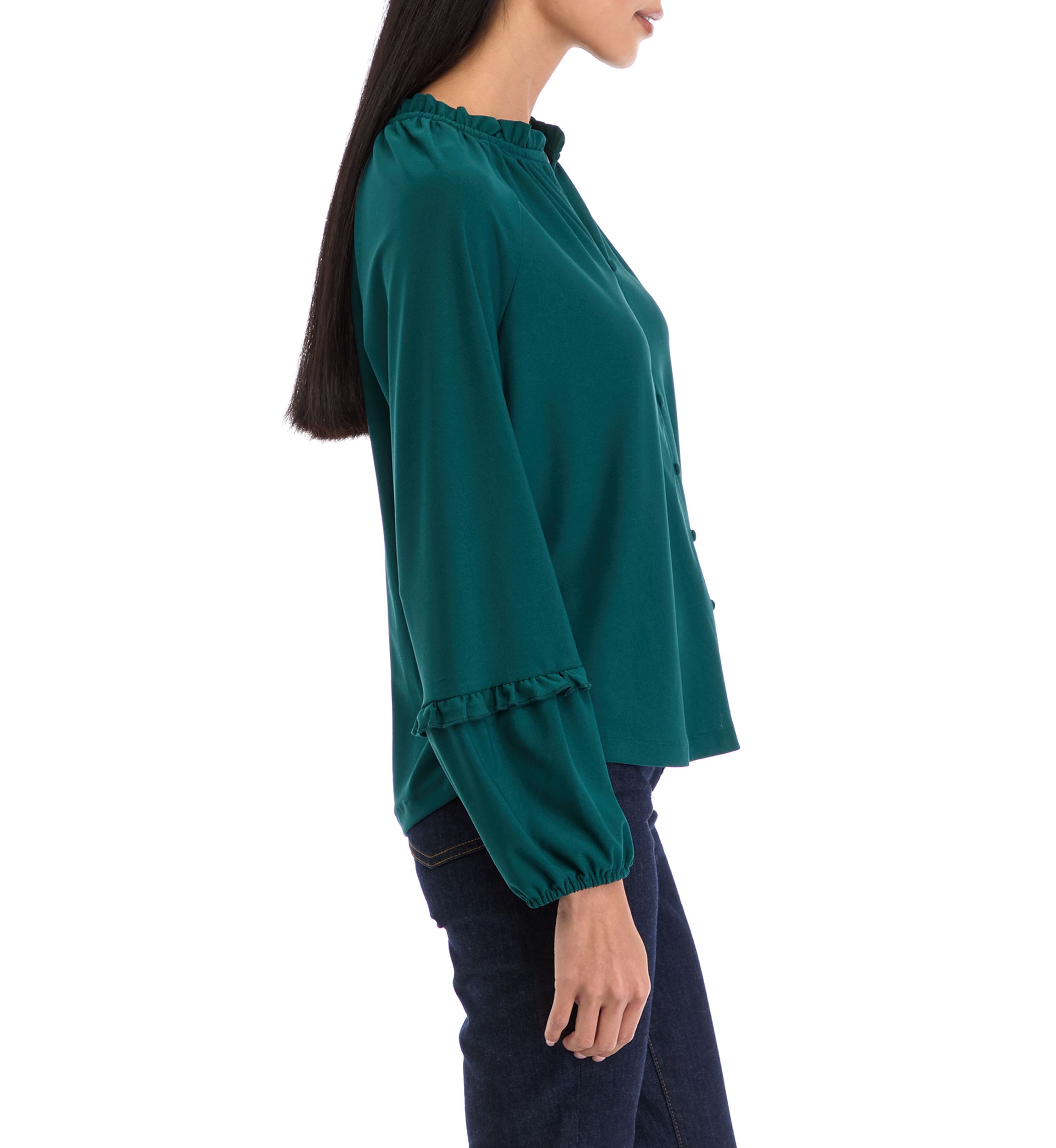 Petite Split Neck Blouse
