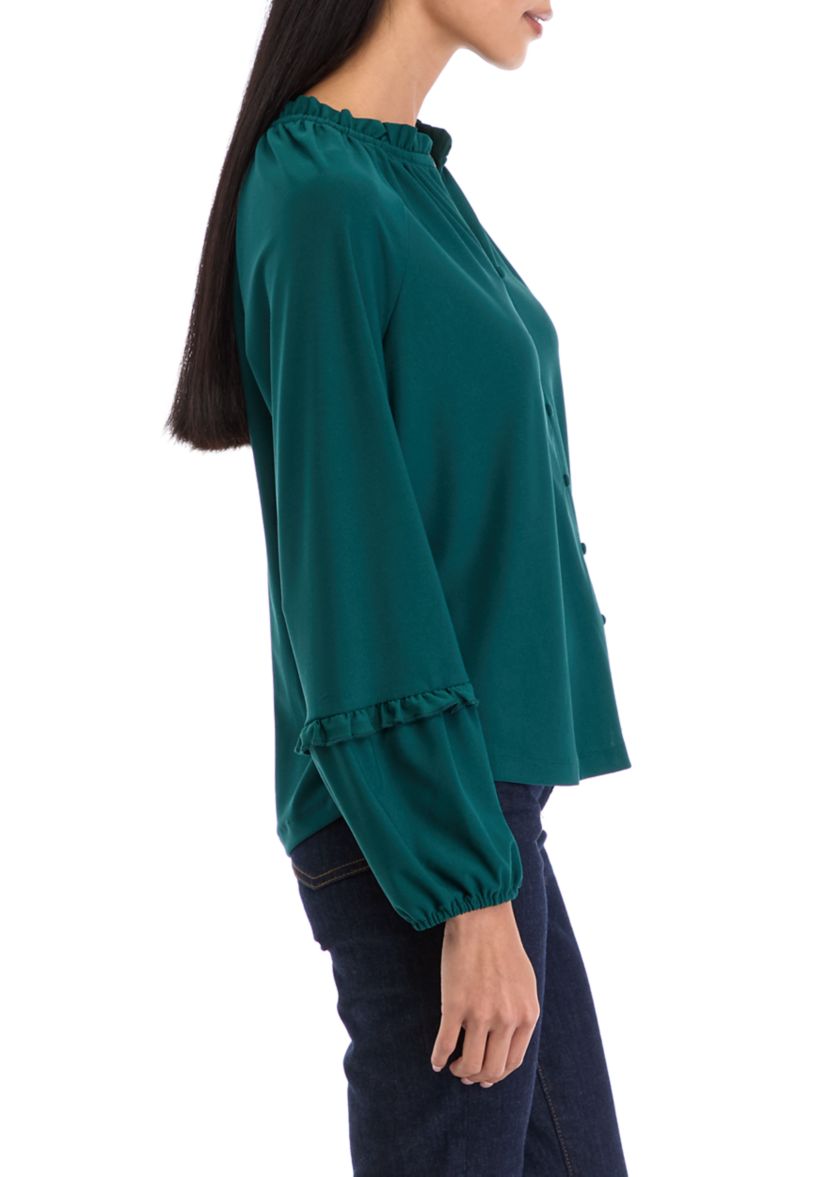 Petite Split Neck Blouse