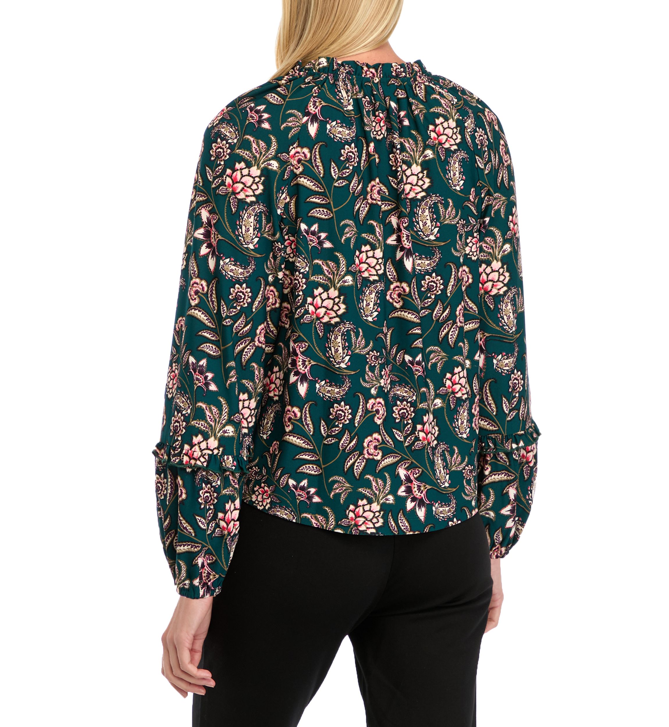 Petite Blouson Sleeve Floral Top 