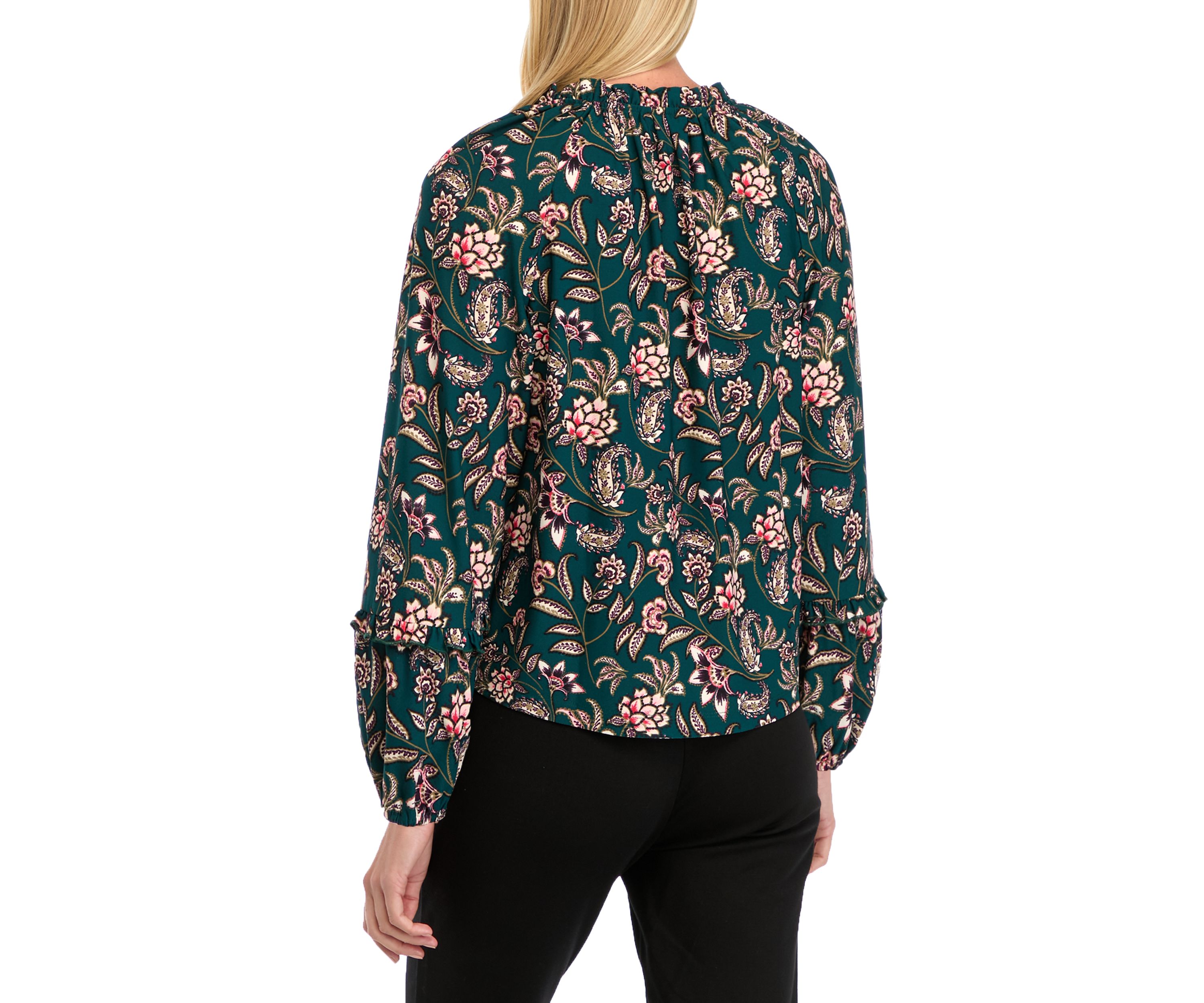 Petite Blouson Sleeve Floral Top 