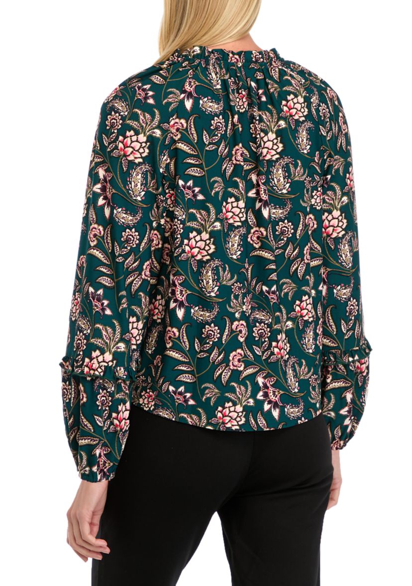 Petite Blouson Sleeve Floral Top 