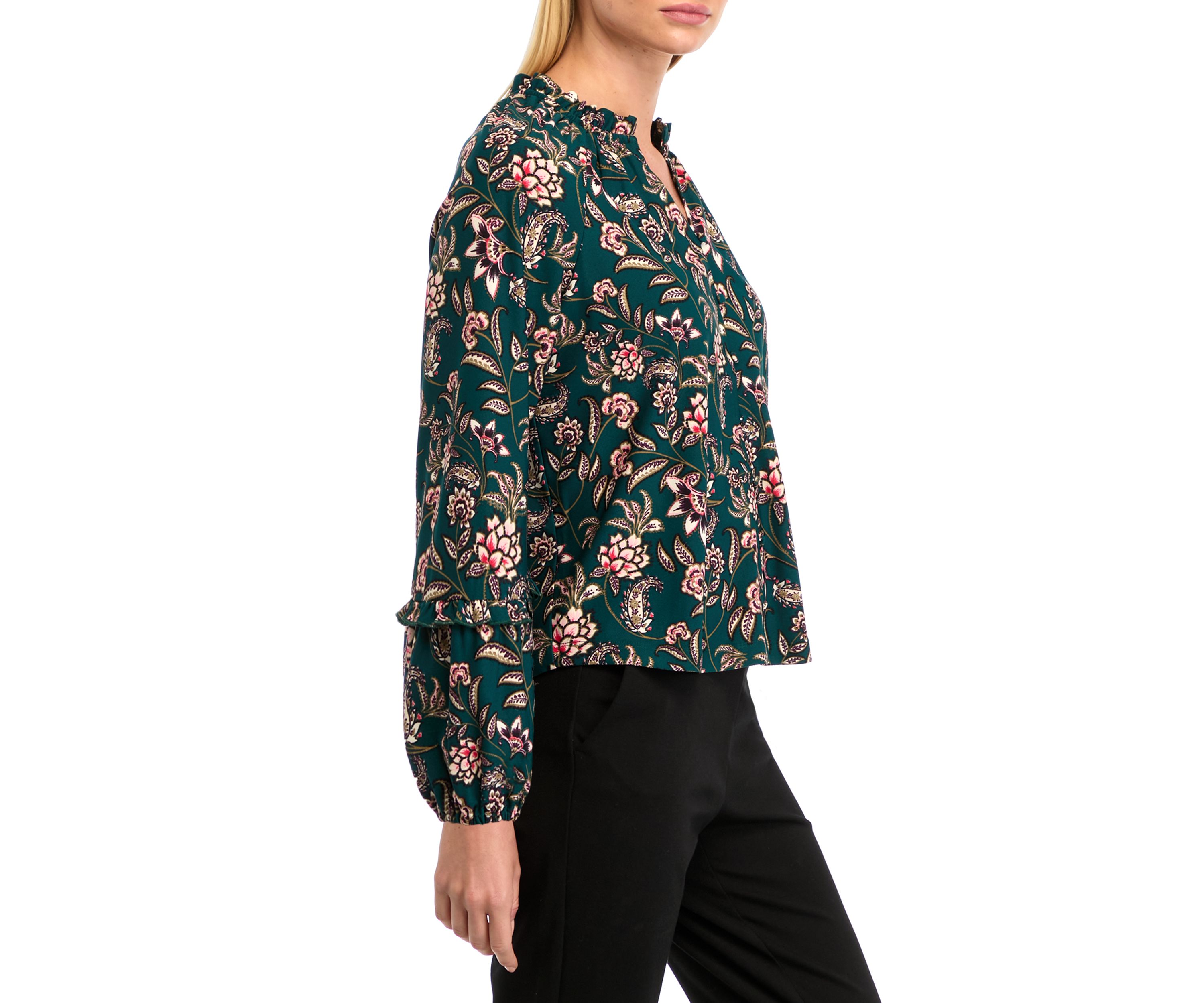 Petite Blouson Sleeve Floral Top 