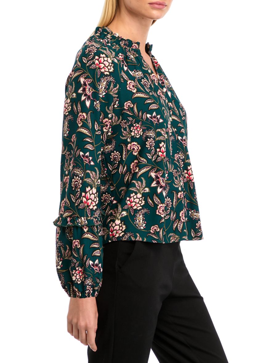 Petite Blouson Sleeve Floral Top 