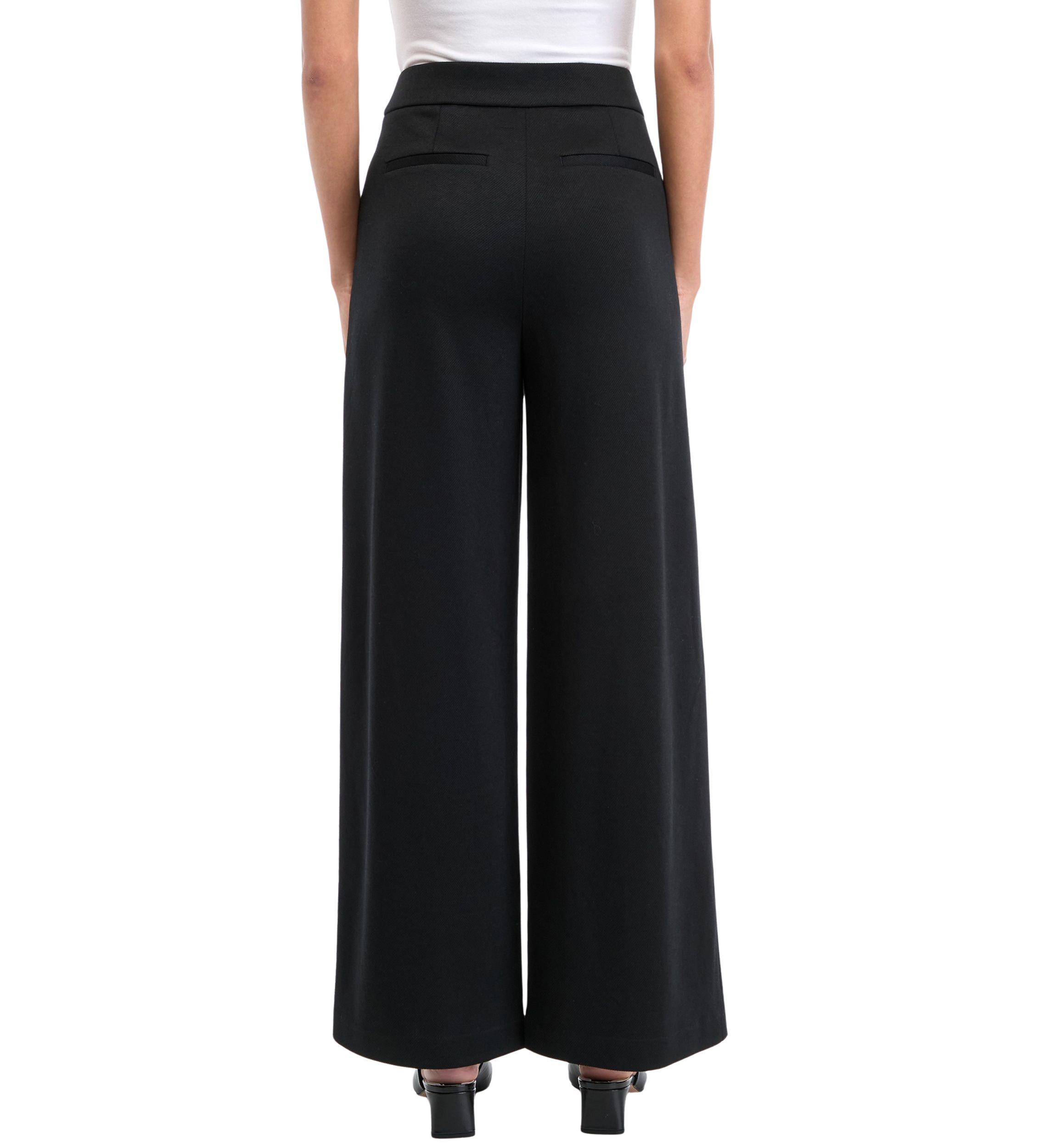 Petite High Rise Pleat Front Wide Leg Pants