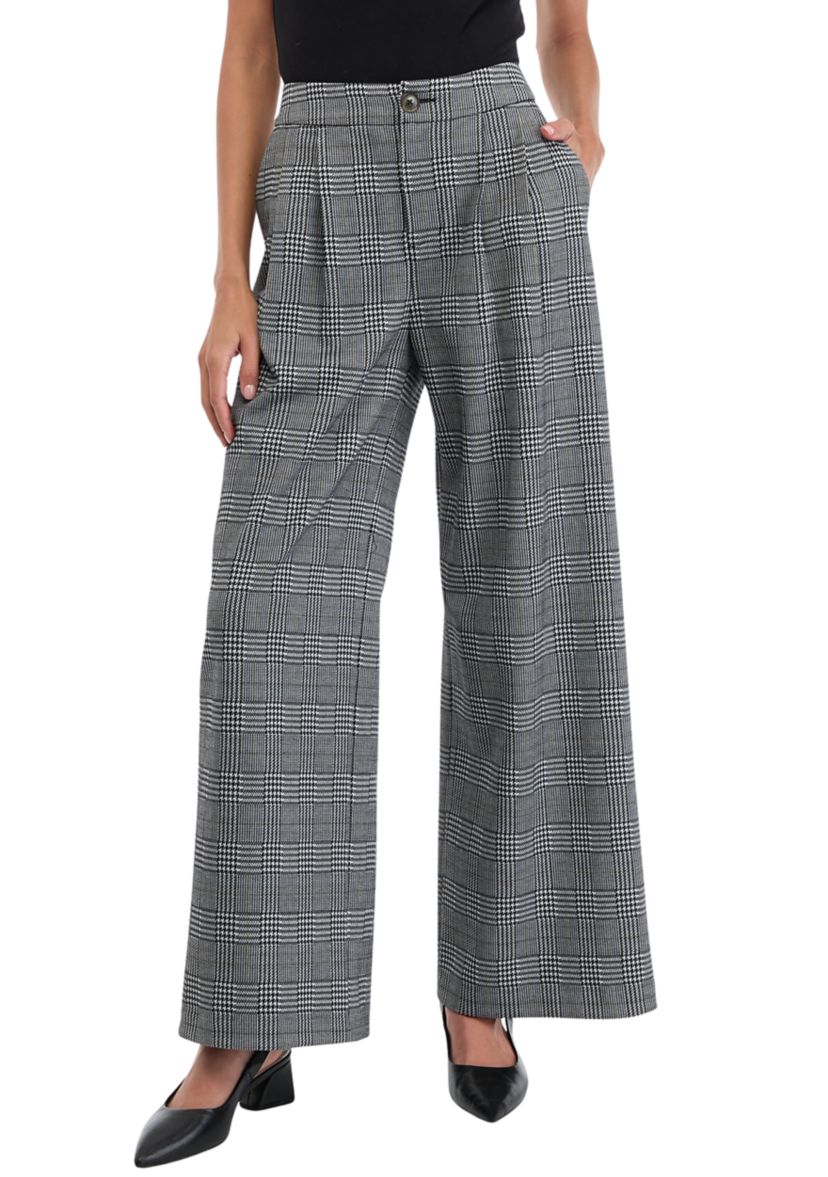 Petite High Rise Pleat Front Wide Leg Pants 
