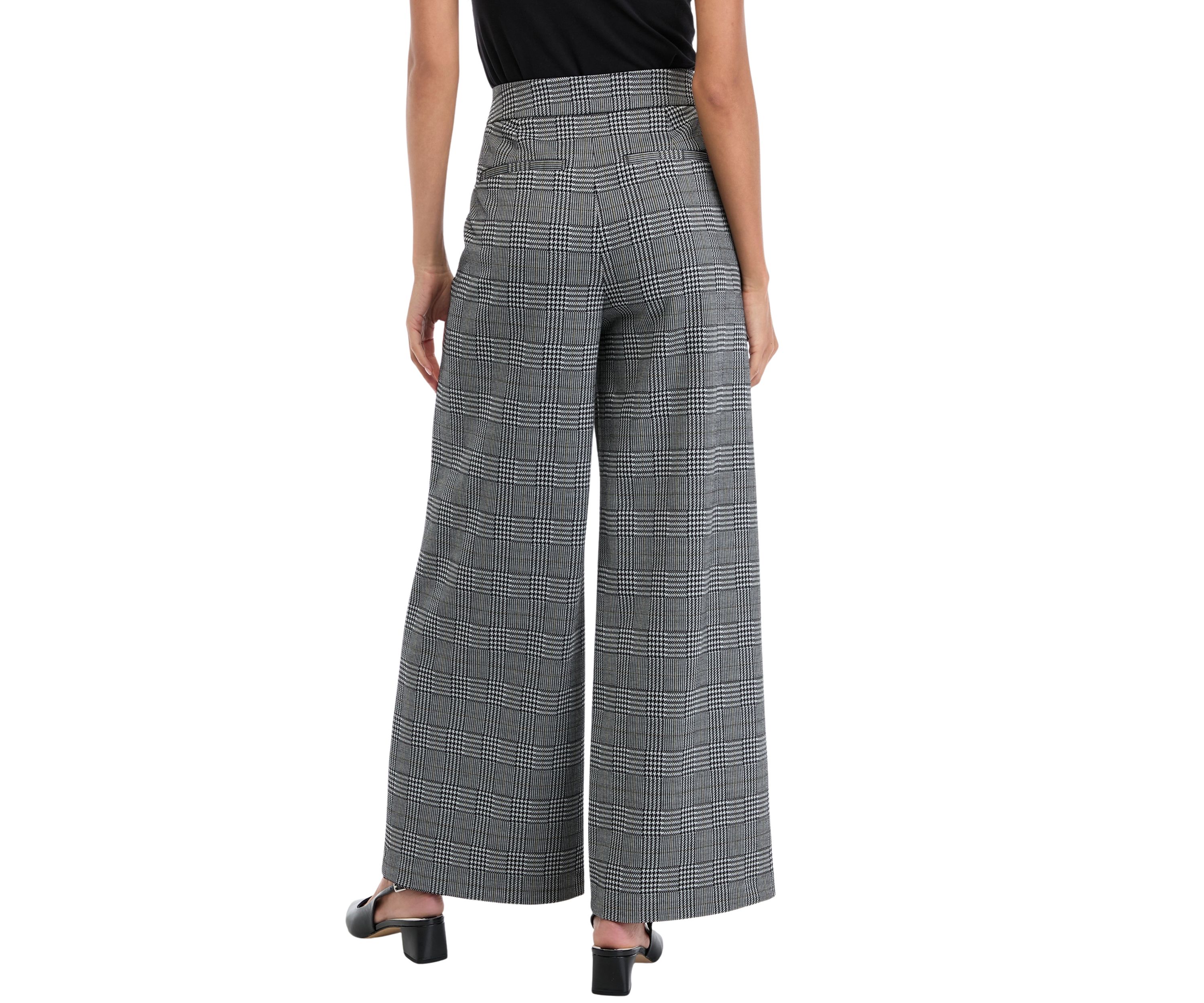 Petite High Rise Pleat Front Wide Leg Pants 