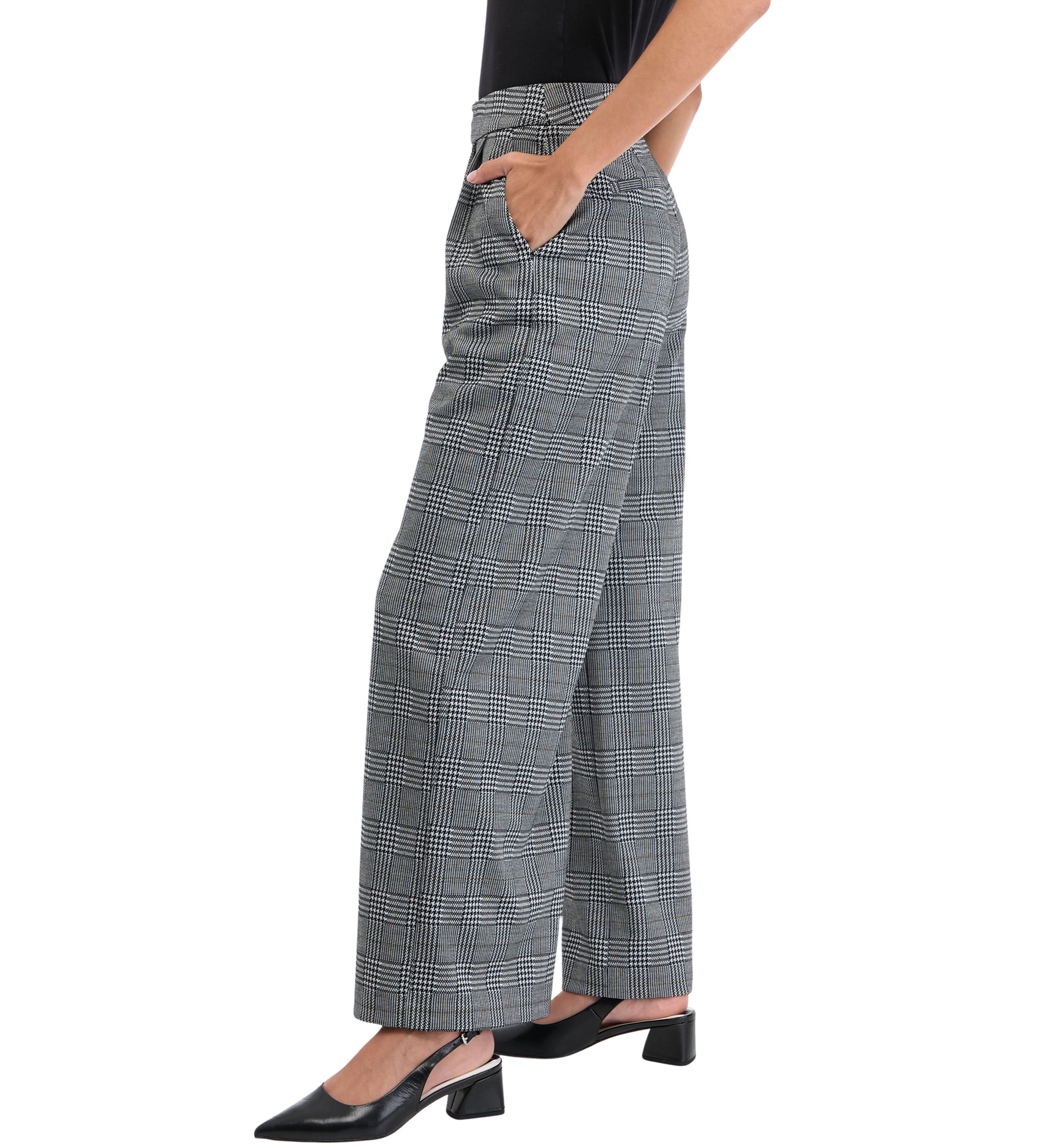 Petite High Rise Pleat Front Wide Leg Pants 
