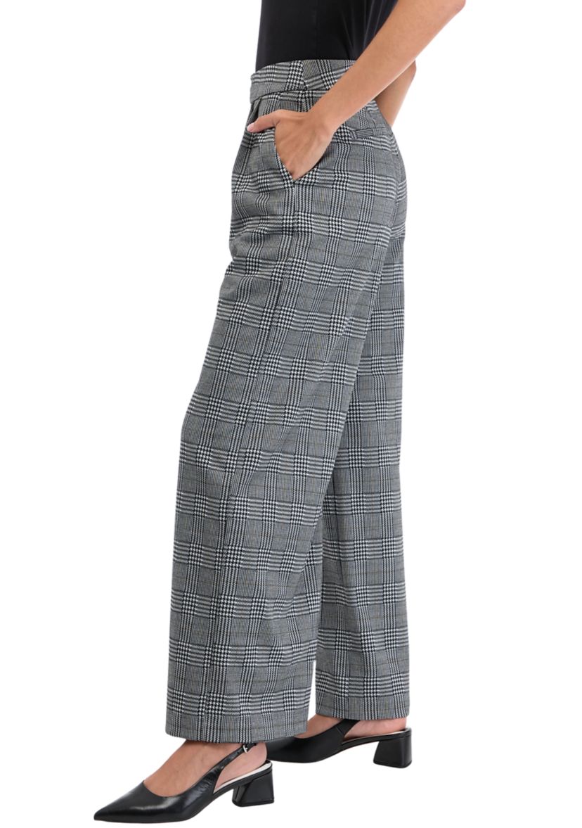 Petite High Rise Pleat Front Wide Leg Pants 