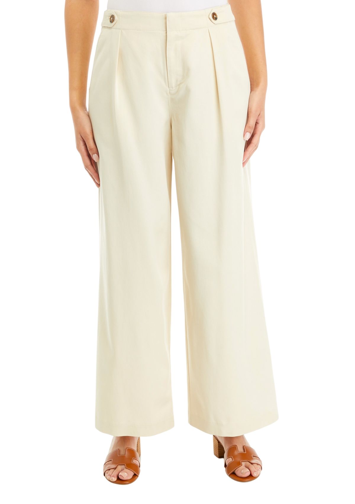 Petite High Rise Tab Waist Trousers