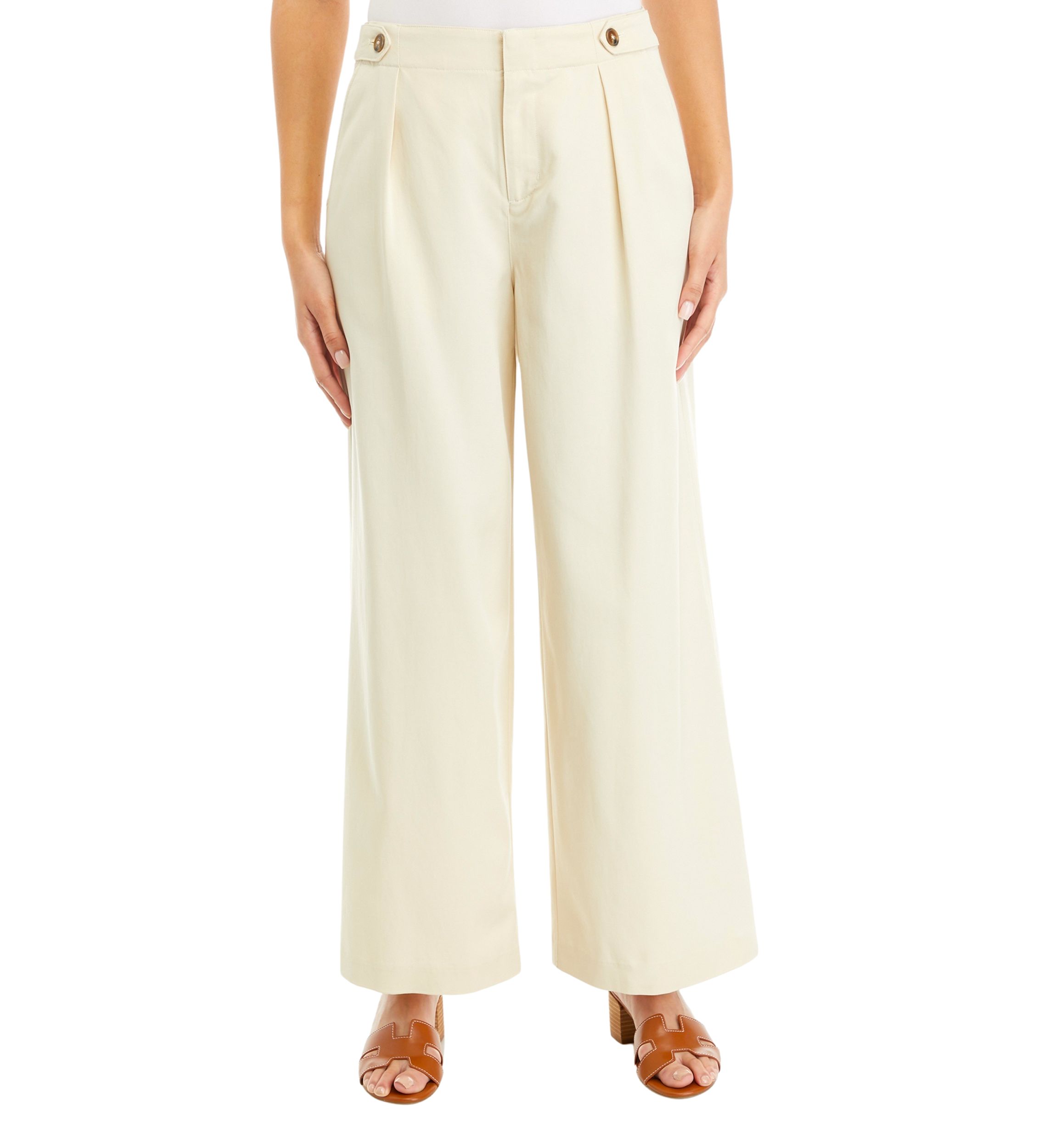 Petite High Rise Tab Waist Trousers