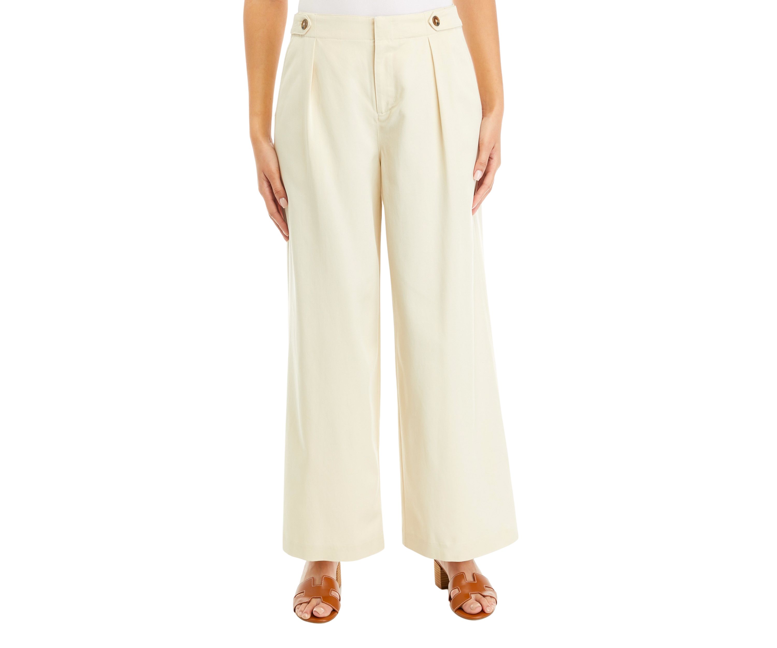 Petite High Rise Tab Waist Trousers