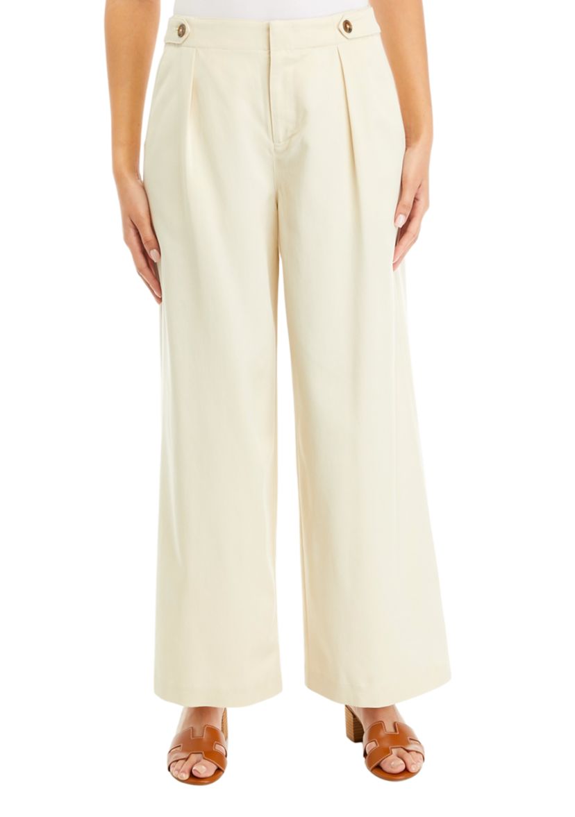 Petite High Rise Tab Waist Trousers
