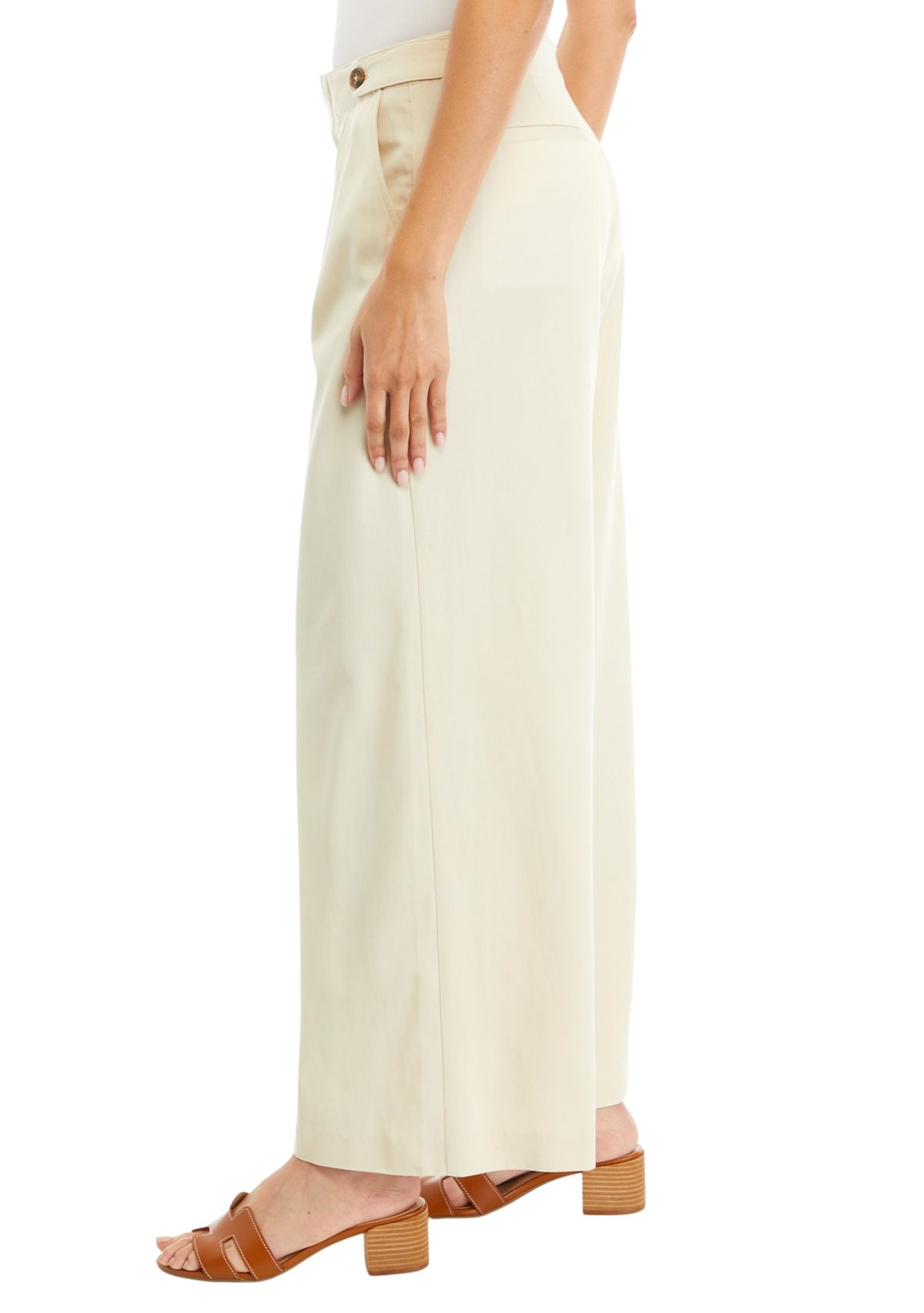 Petite High Rise Tab Waist Trousers
