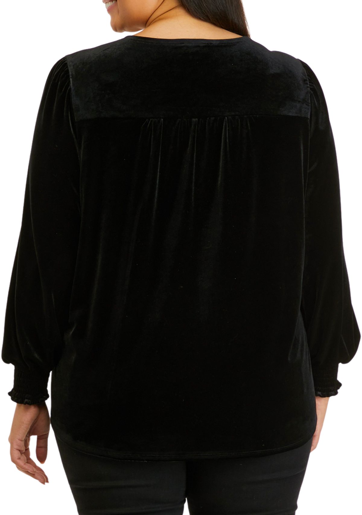 Plus Size Shirred Sleeve Wrap Top