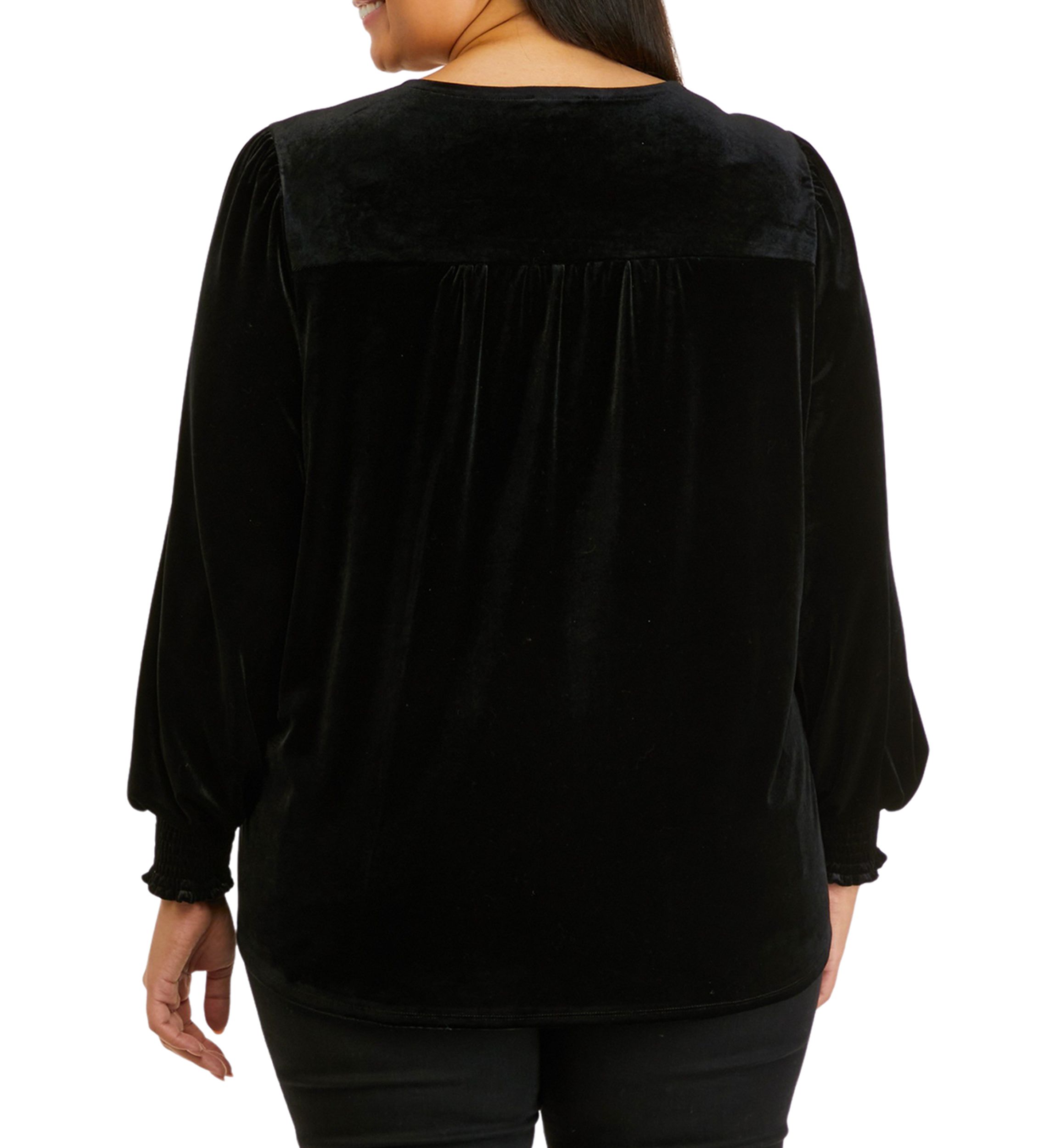 Plus Size Shirred Sleeve Wrap Top