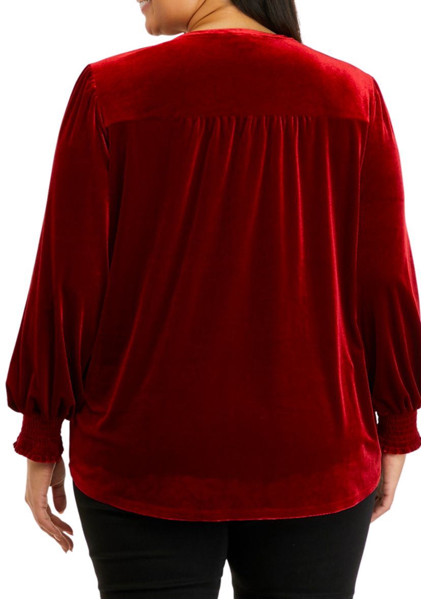 Plus Size Shirred Sleeve Wrap Top