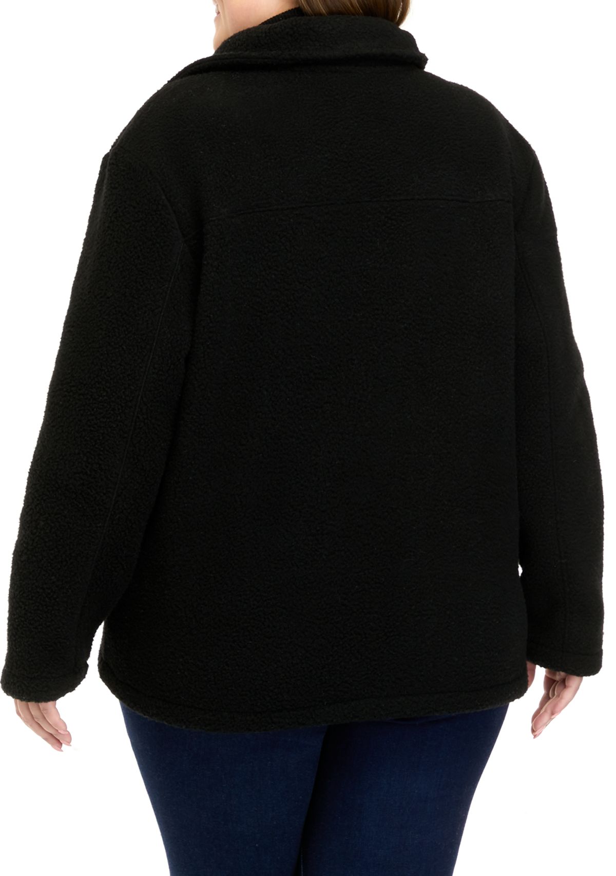 Plus Size Sherpa Moto Jacket