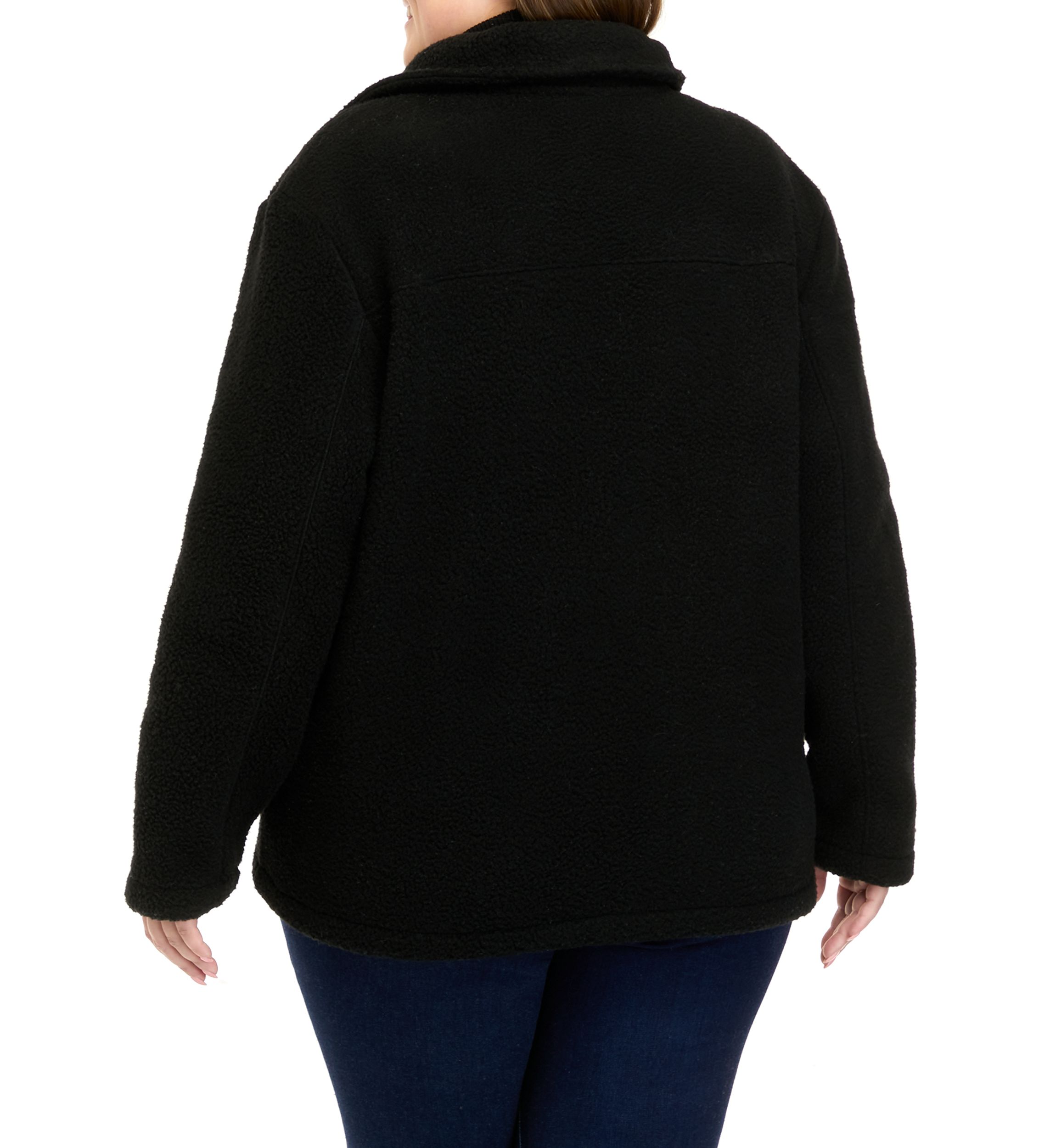 Plus Size Sherpa Moto Jacket