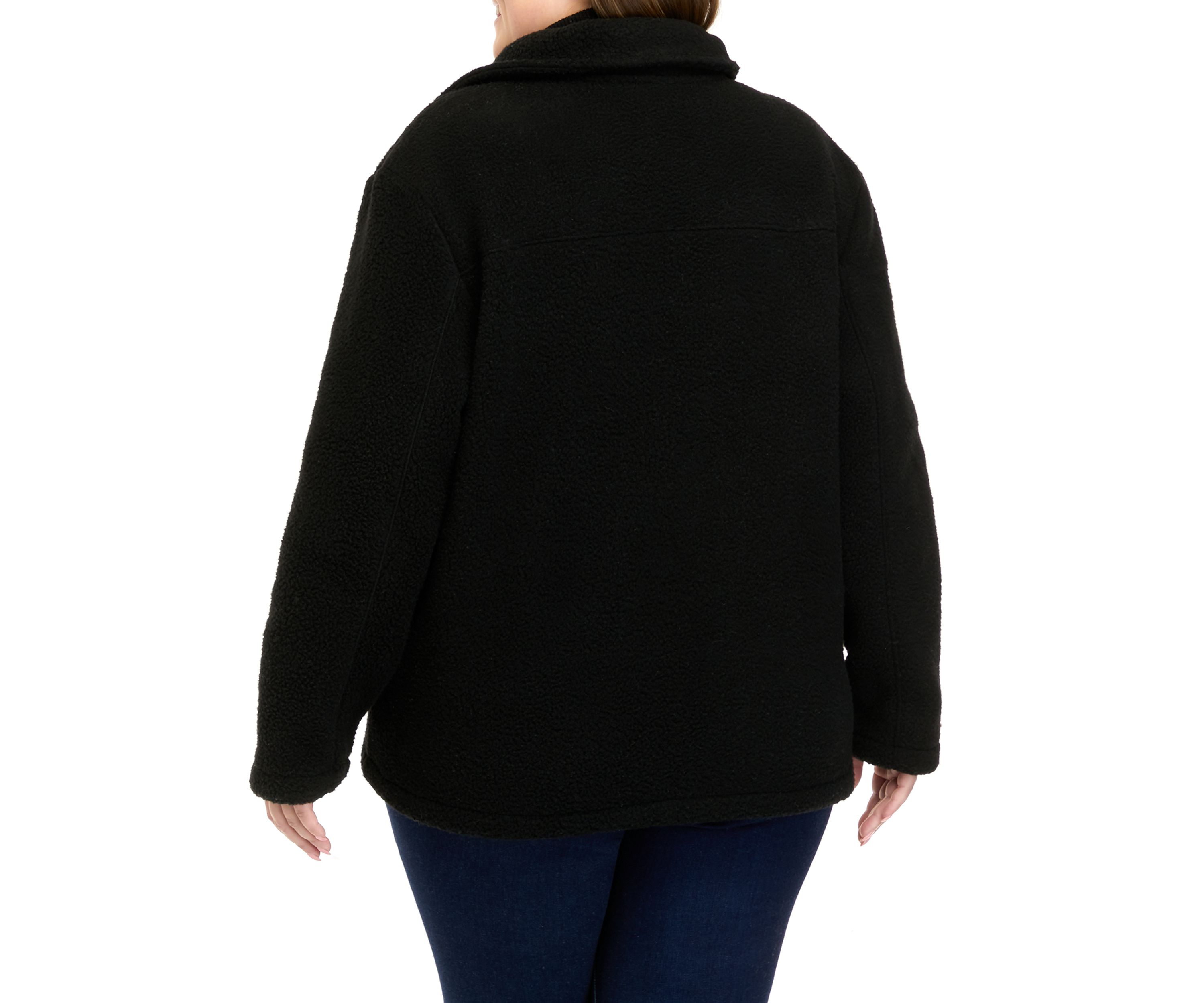 Plus Size Sherpa Moto Jacket