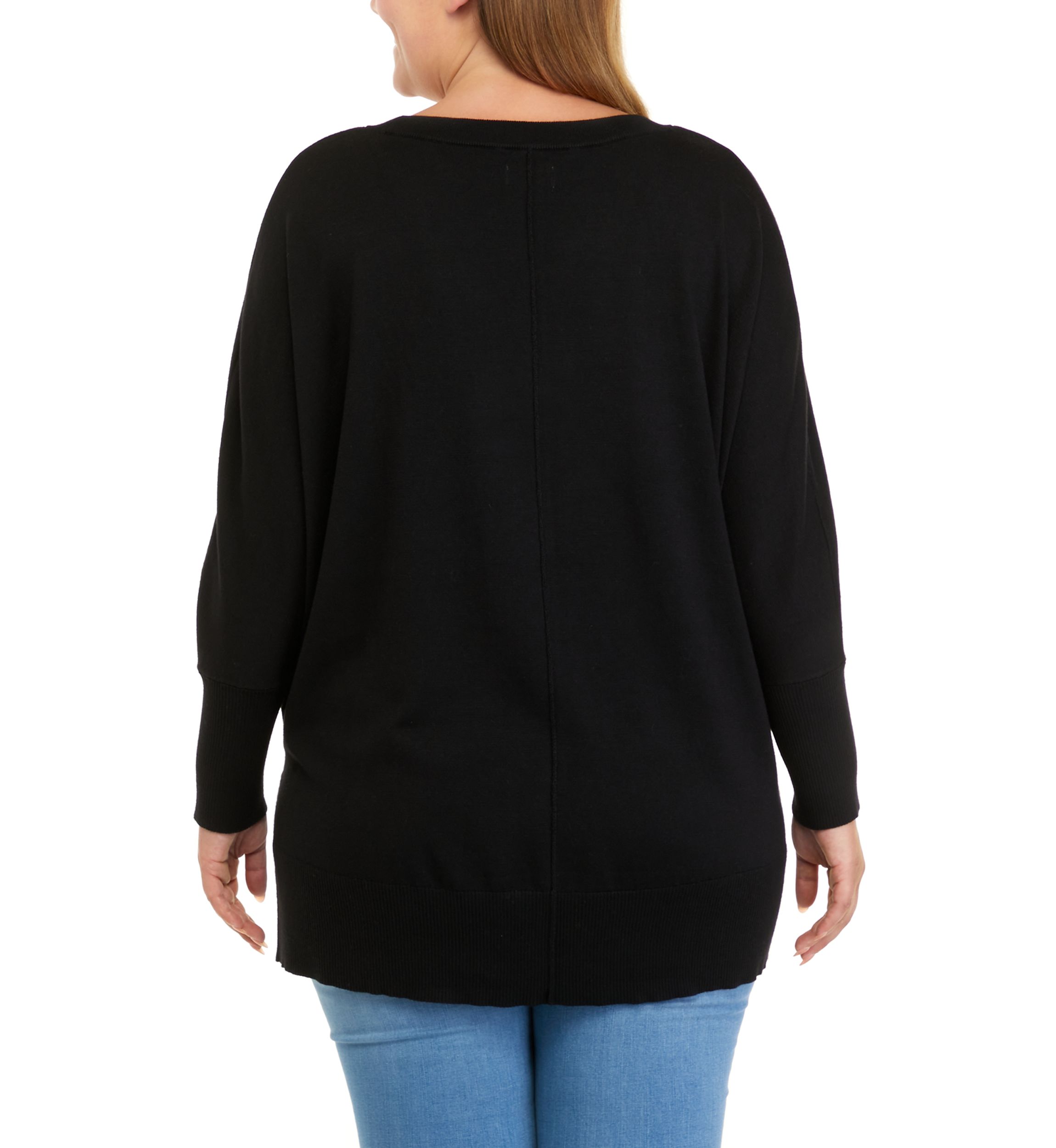 Plus Size Dolman Sleeve Round Neck Sweater