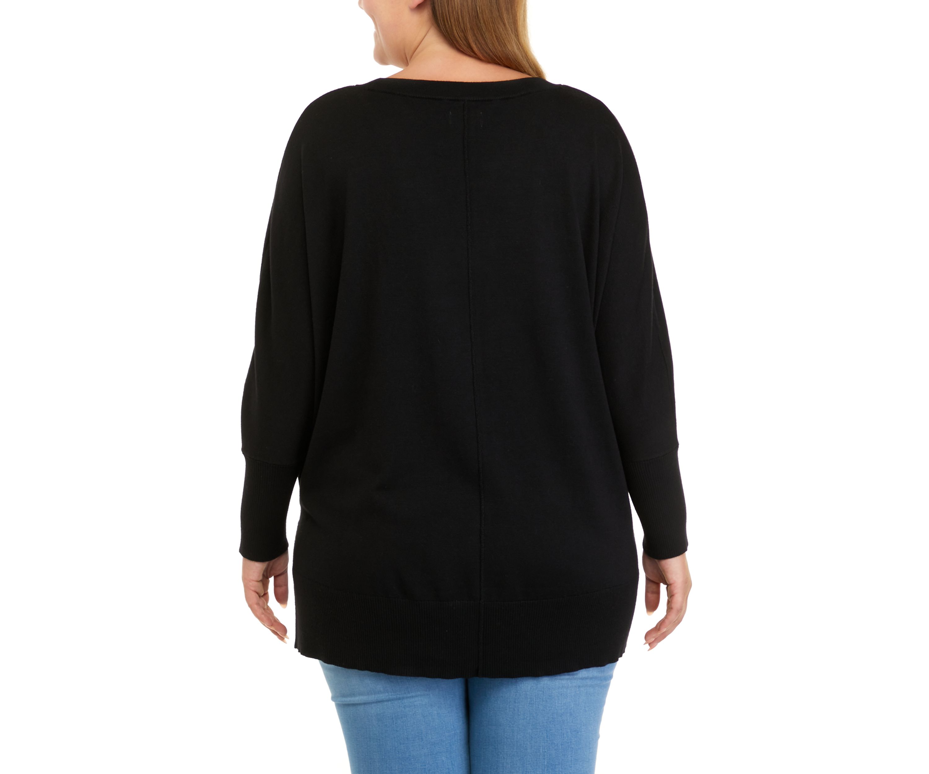 Plus Size Dolman Sleeve Round Neck Sweater